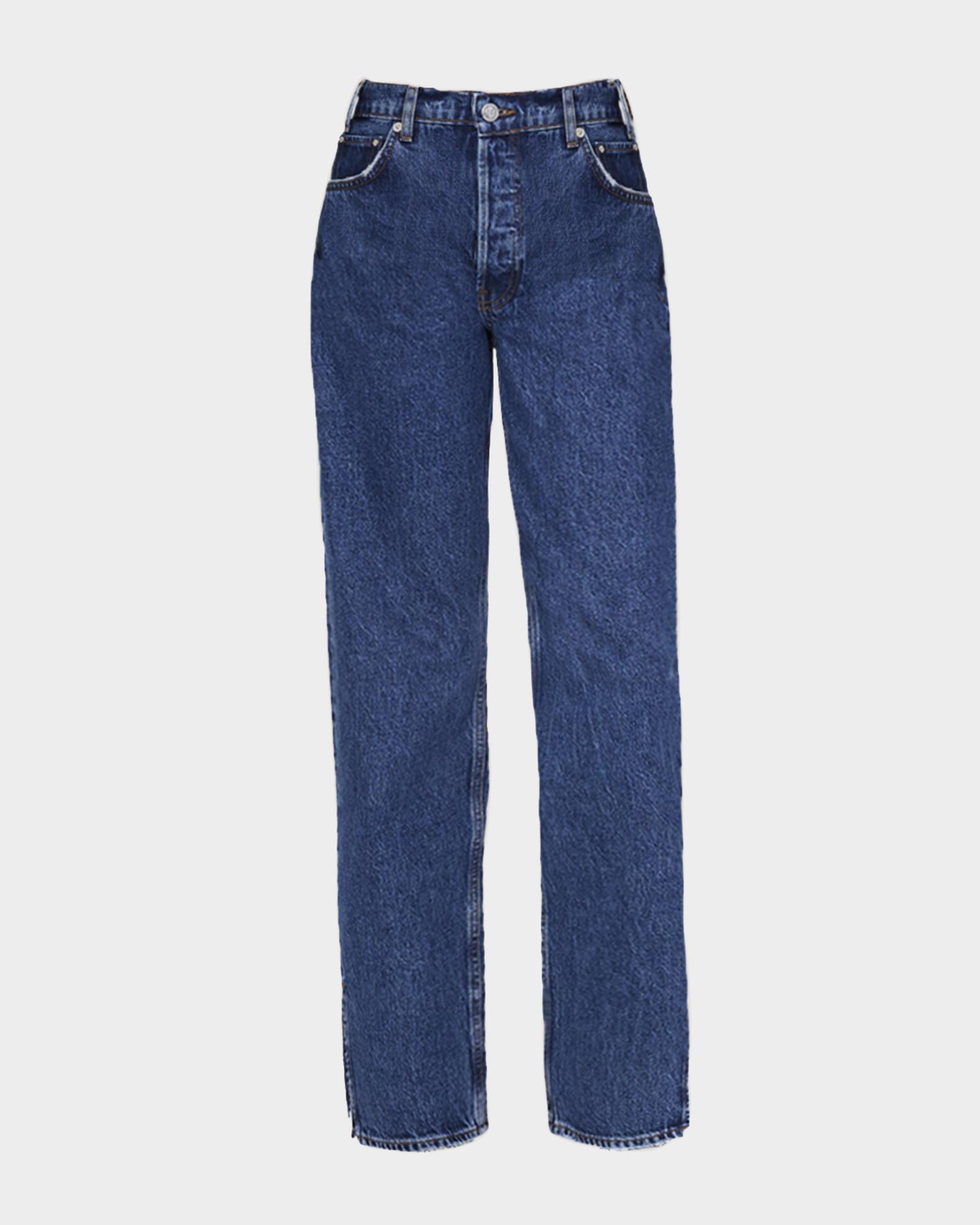 ANINE BING Roy Straight Split-Hem Jeans | Neiman Marcus