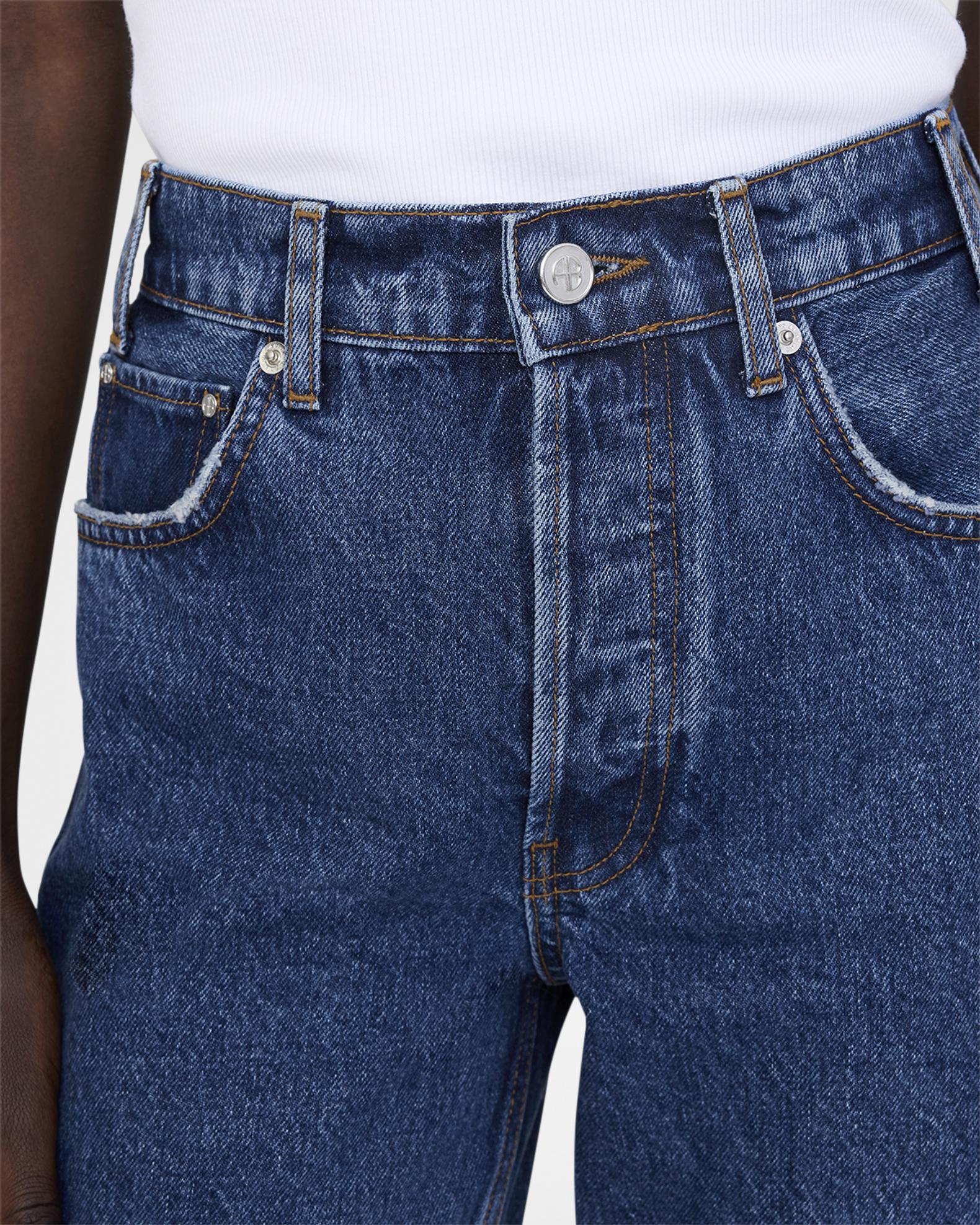 ANINE BING Roy Straight Split-Hem Jeans | Neiman Marcus