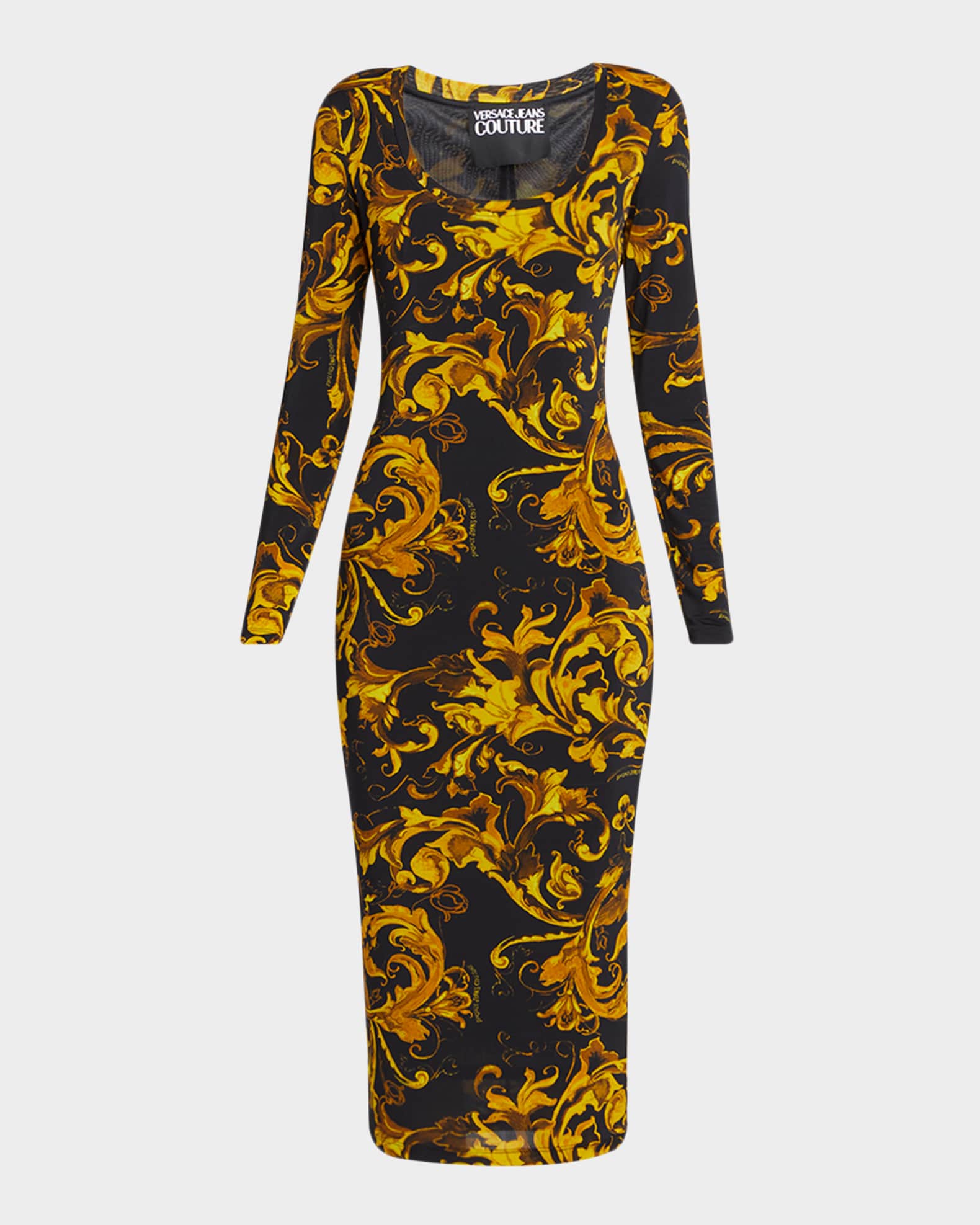 Versace Jeans Couture Porcelain Barocco Bodycon Midi Dress | Neiman Marcus