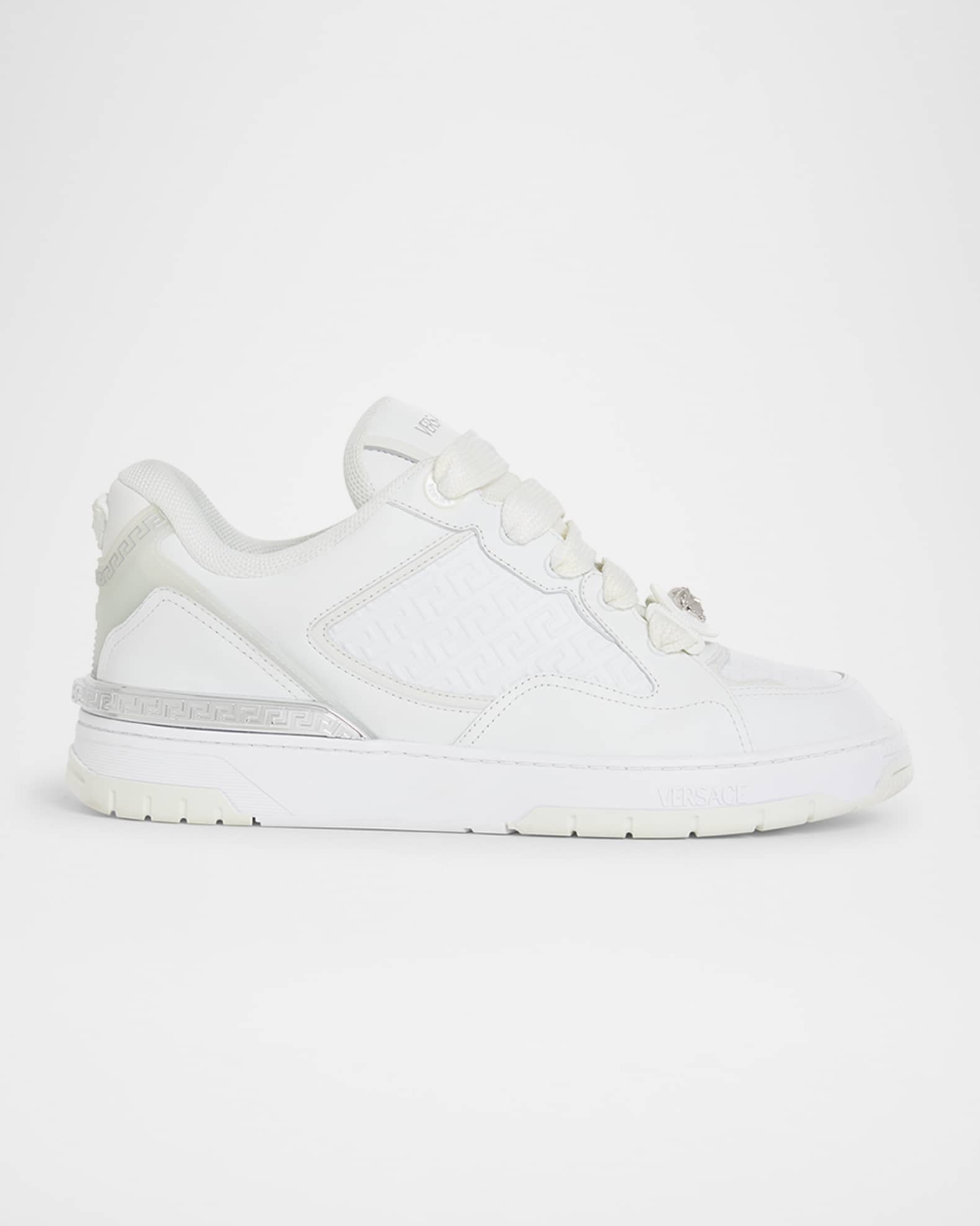 Versace Men's Biggie Basket Leather Sneakers | Neiman Marcus