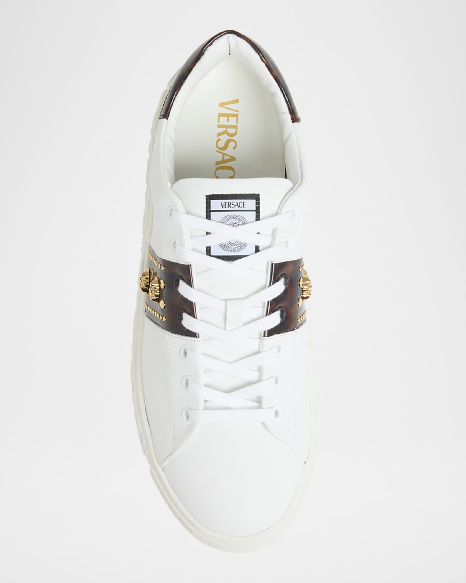 Versace Men's Studded Greca Low-Top Sneakers | Neiman Marcus