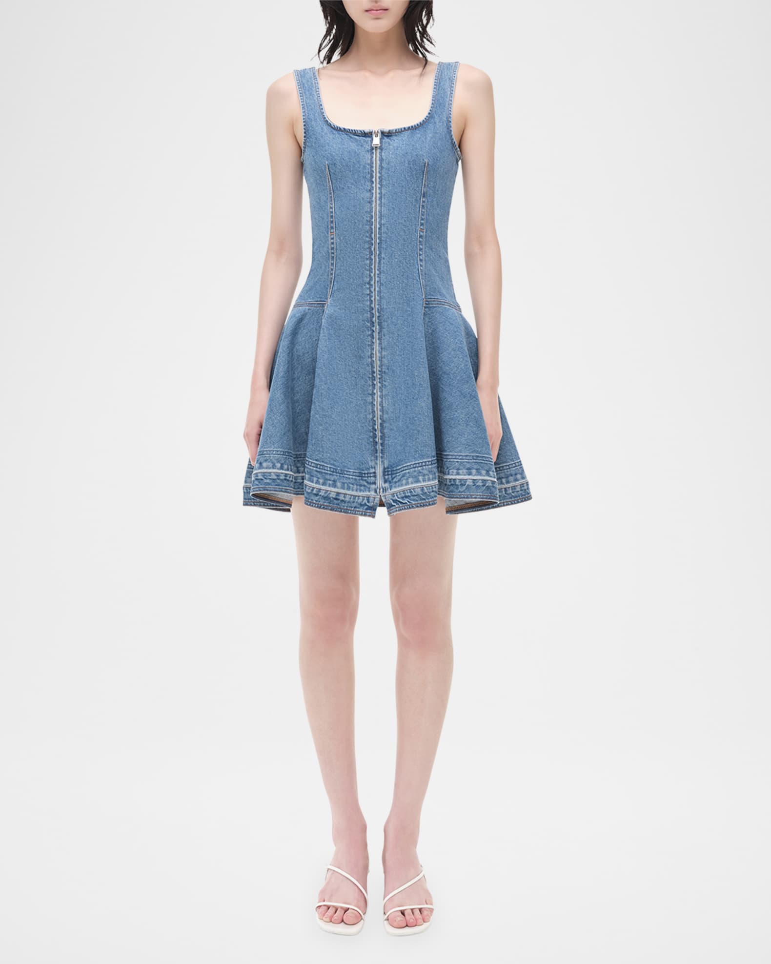 Eleodra Denim Fit-&-Flare Mini Dress 1