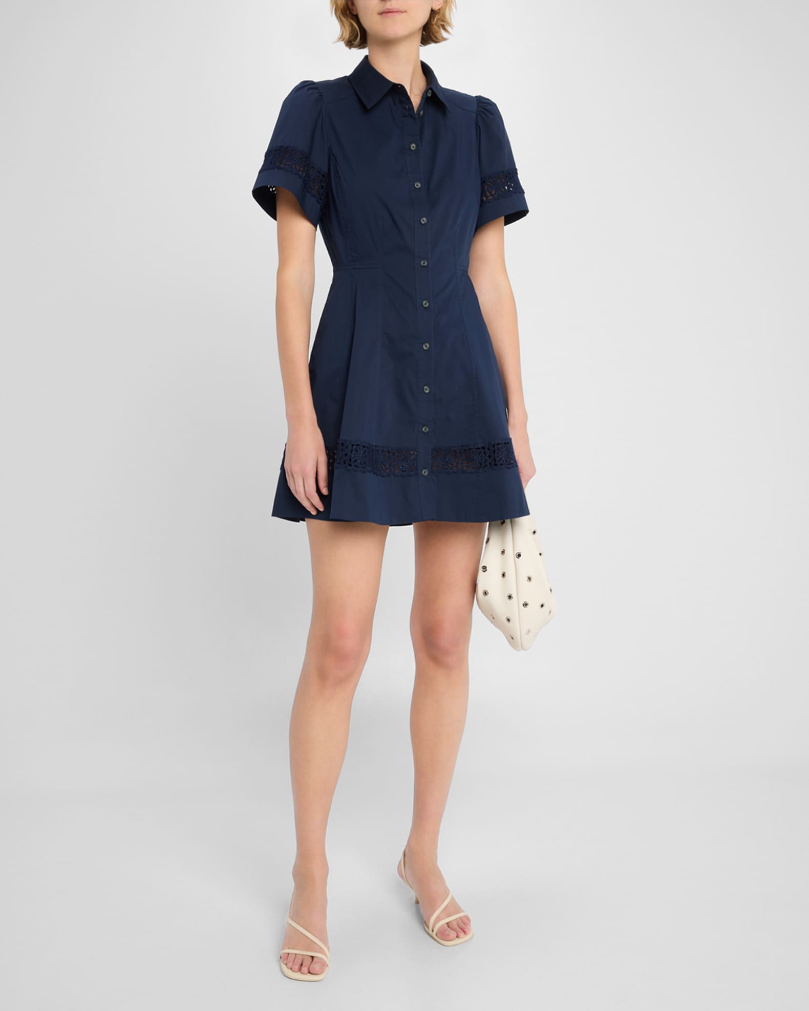 Corinne Button-Front Mini Dress 