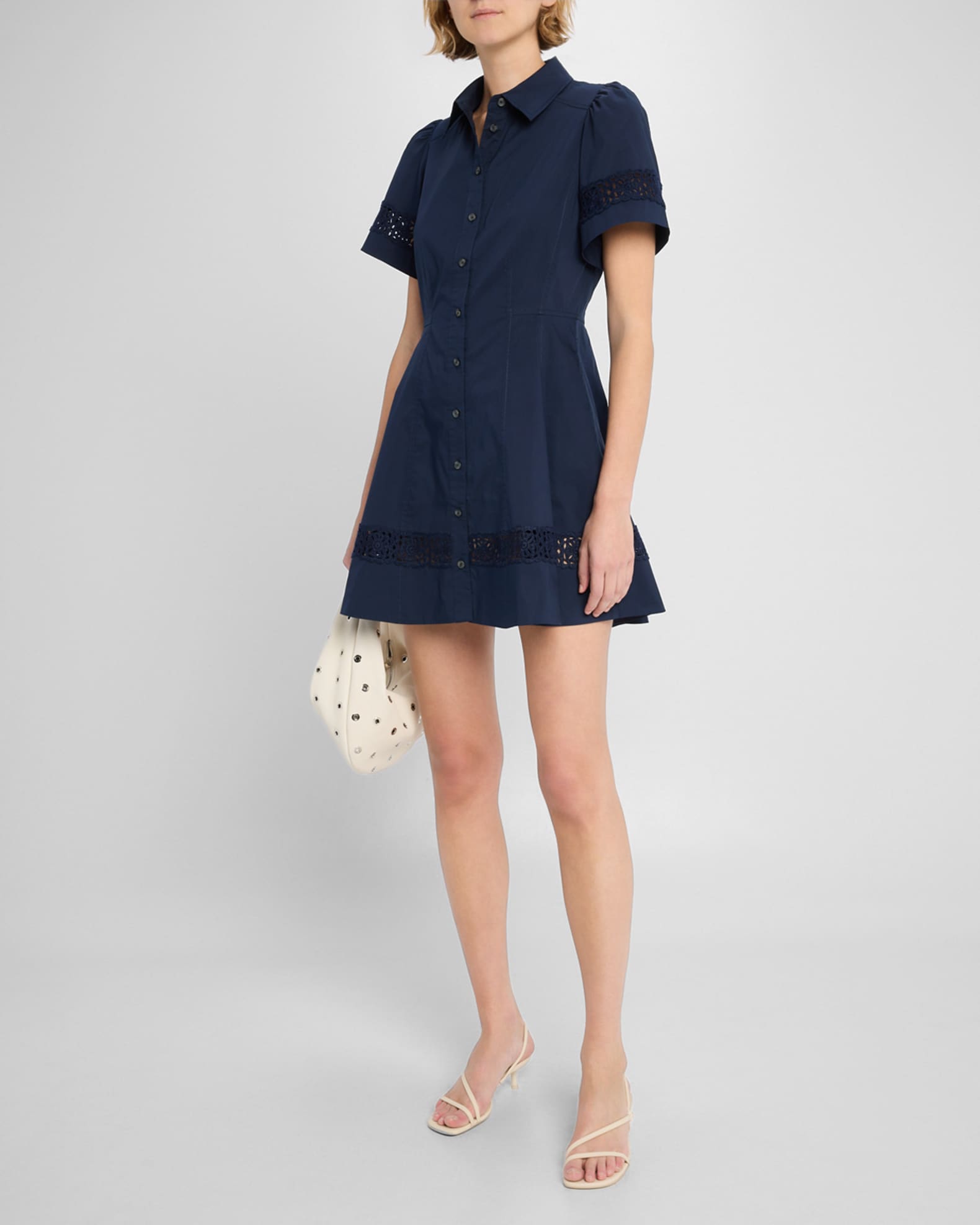 Corinne Button-Front Mini Dress 