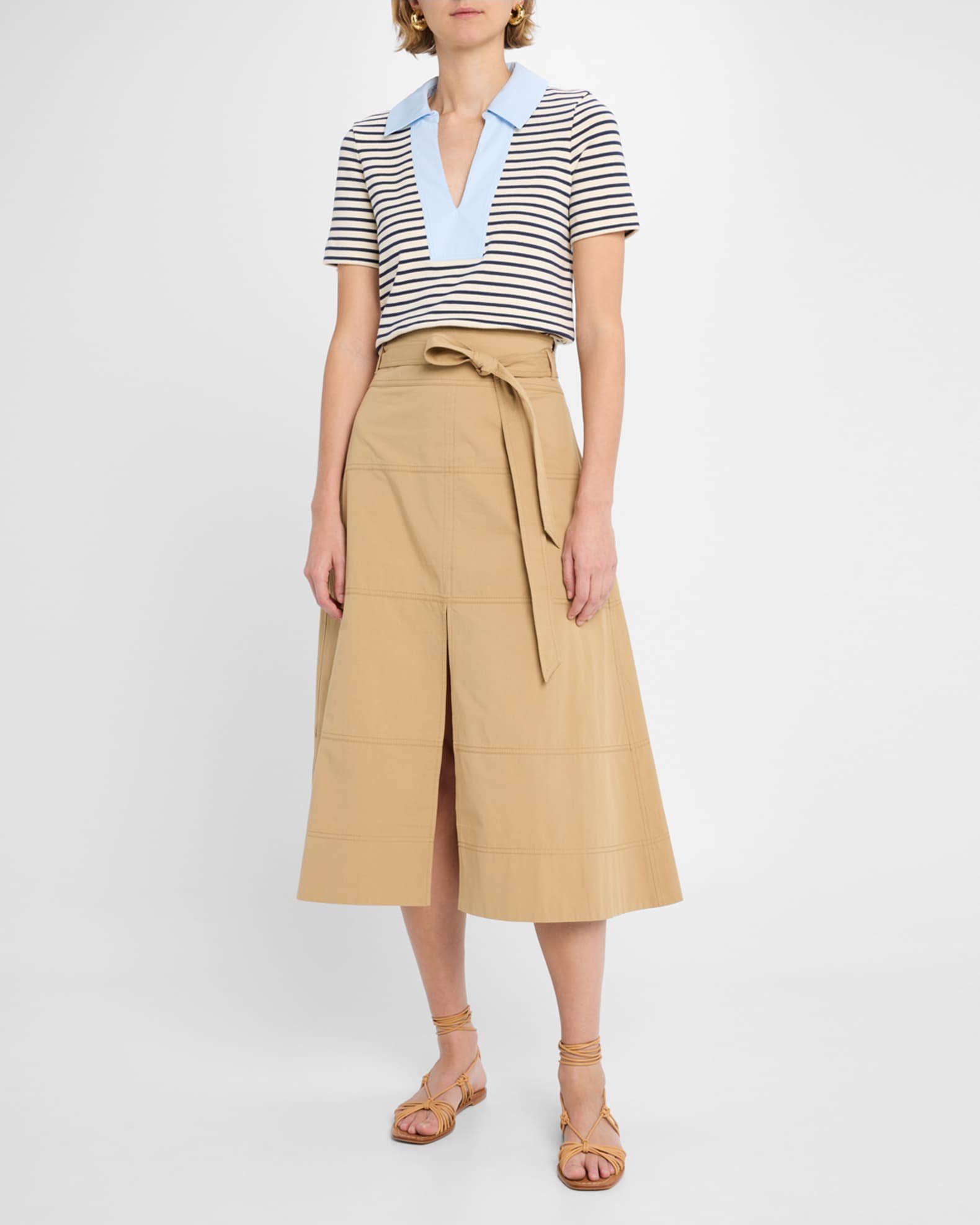 Melanie Stripe V-Neck Top 1