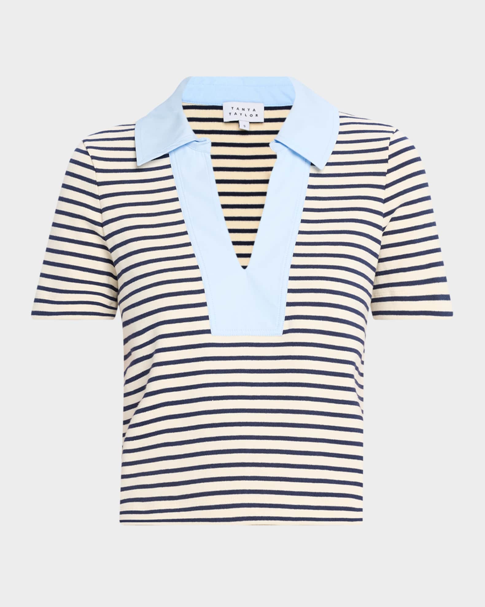 Melanie Stripe V-Neck Top 0