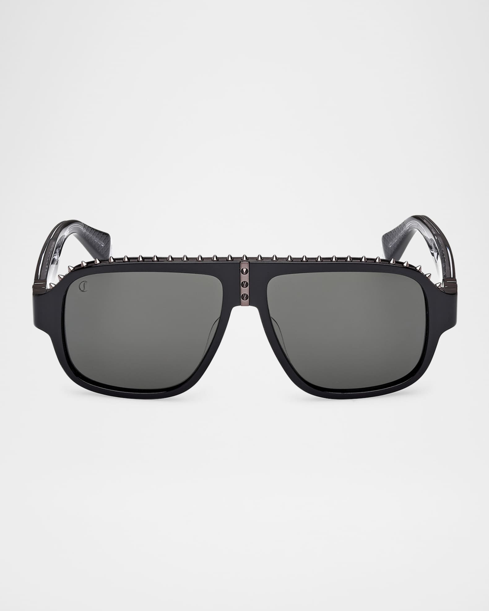 Christian Louboutin Roller Spiked Aviator Sunglasses | Neiman Marcus