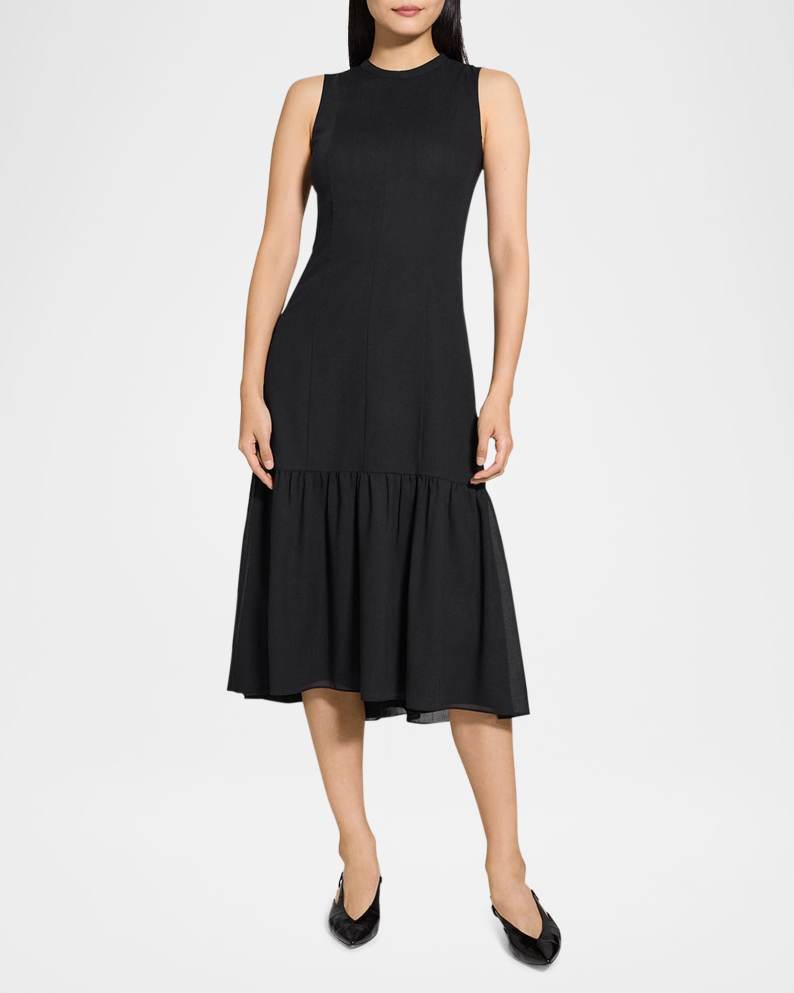 Tiered Lightweight Wool Midi Dress 1