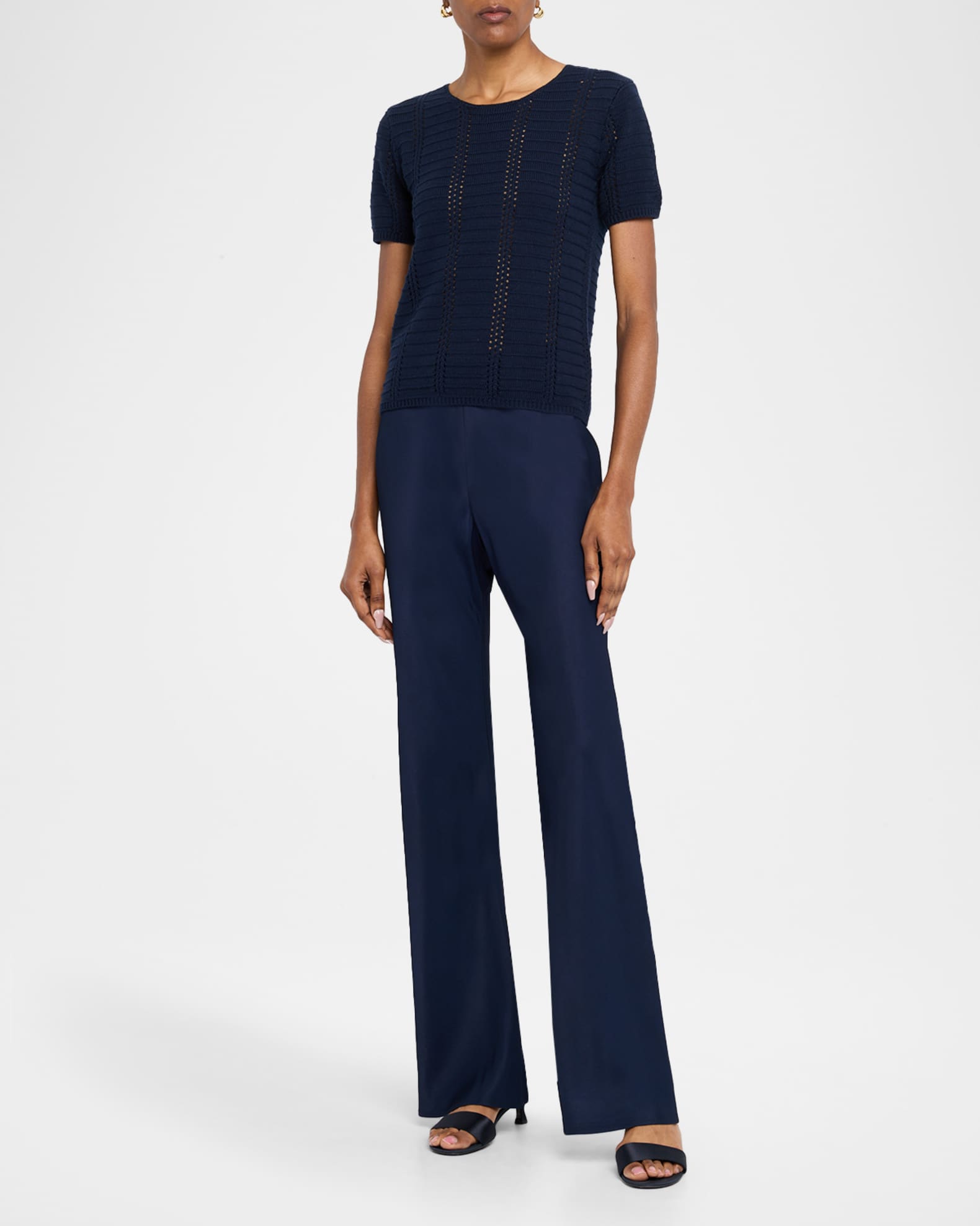 Rio Bias-Cut Satin Flare Pants 1