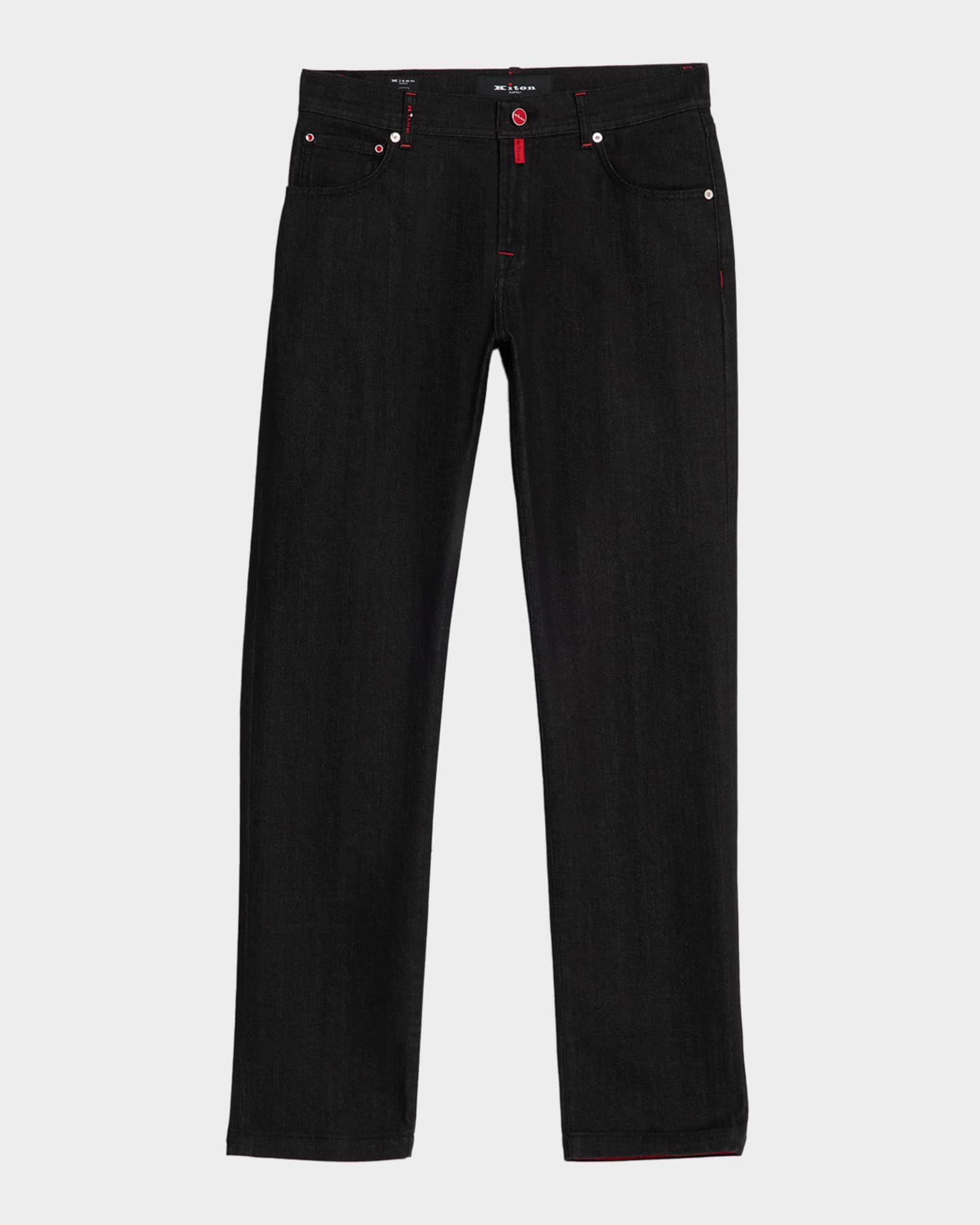 Men's Black Wash Straight-Fit Jeans 0