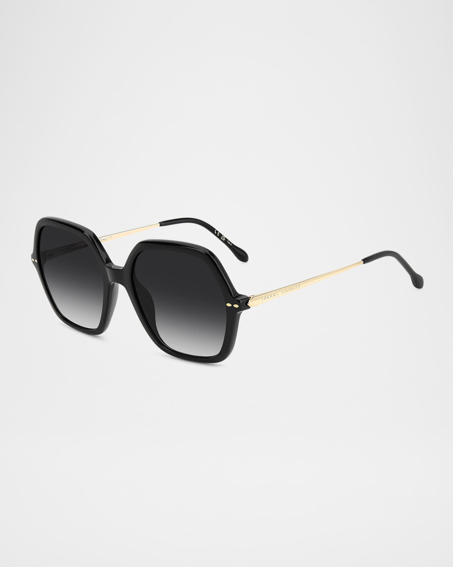 Oversized Square Acetate & Metal Sunglasses  1