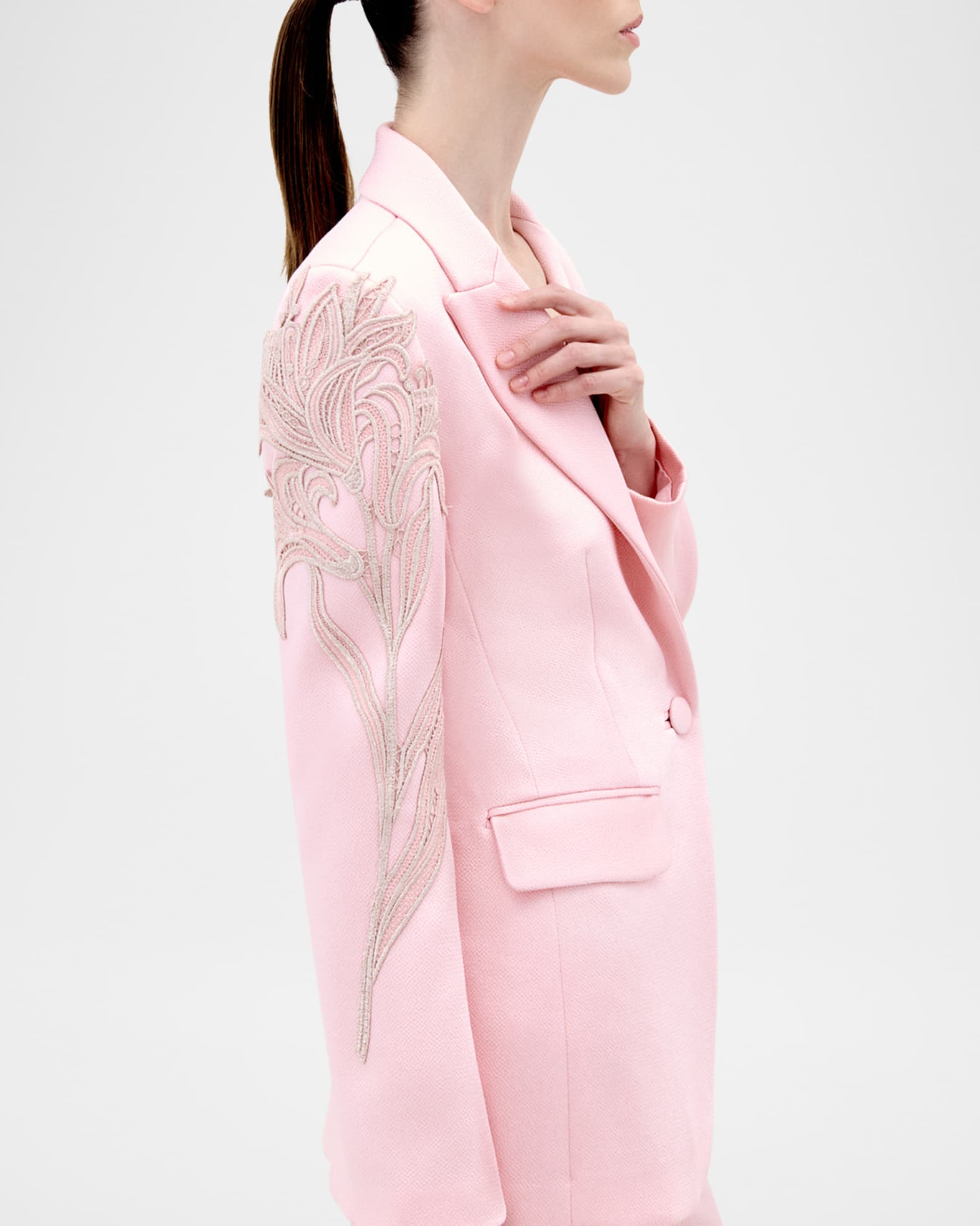 Silvia Tcherassi Rebeca Lace Single-Breasted Jacket | Neiman Marcus