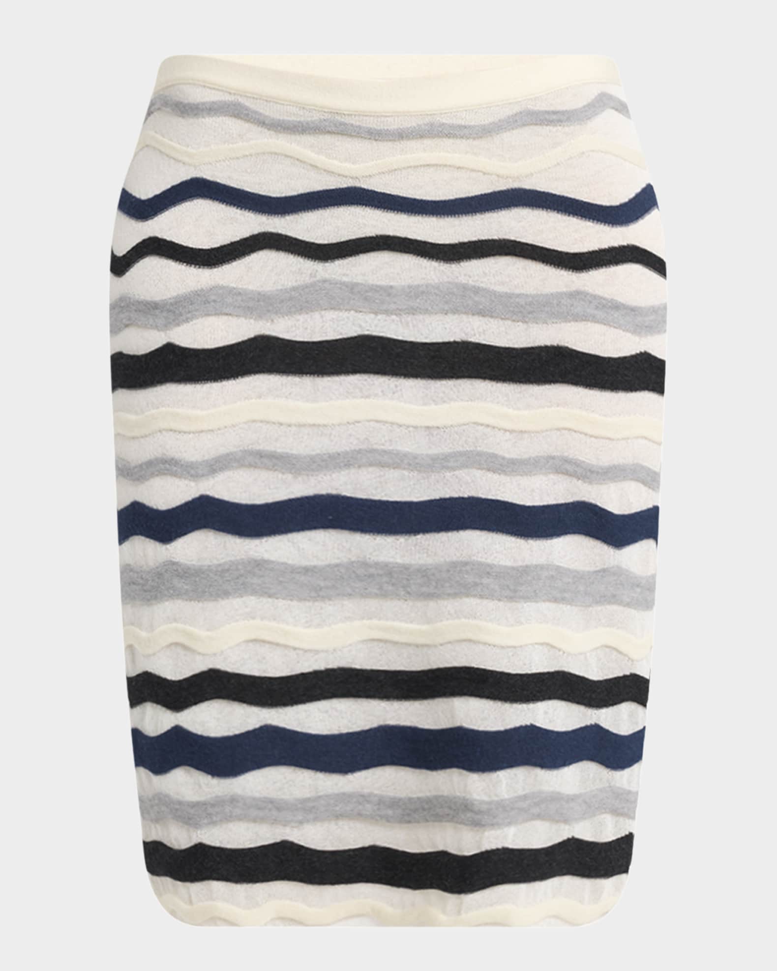 Zigzag Striped Knitwear Skirt 0