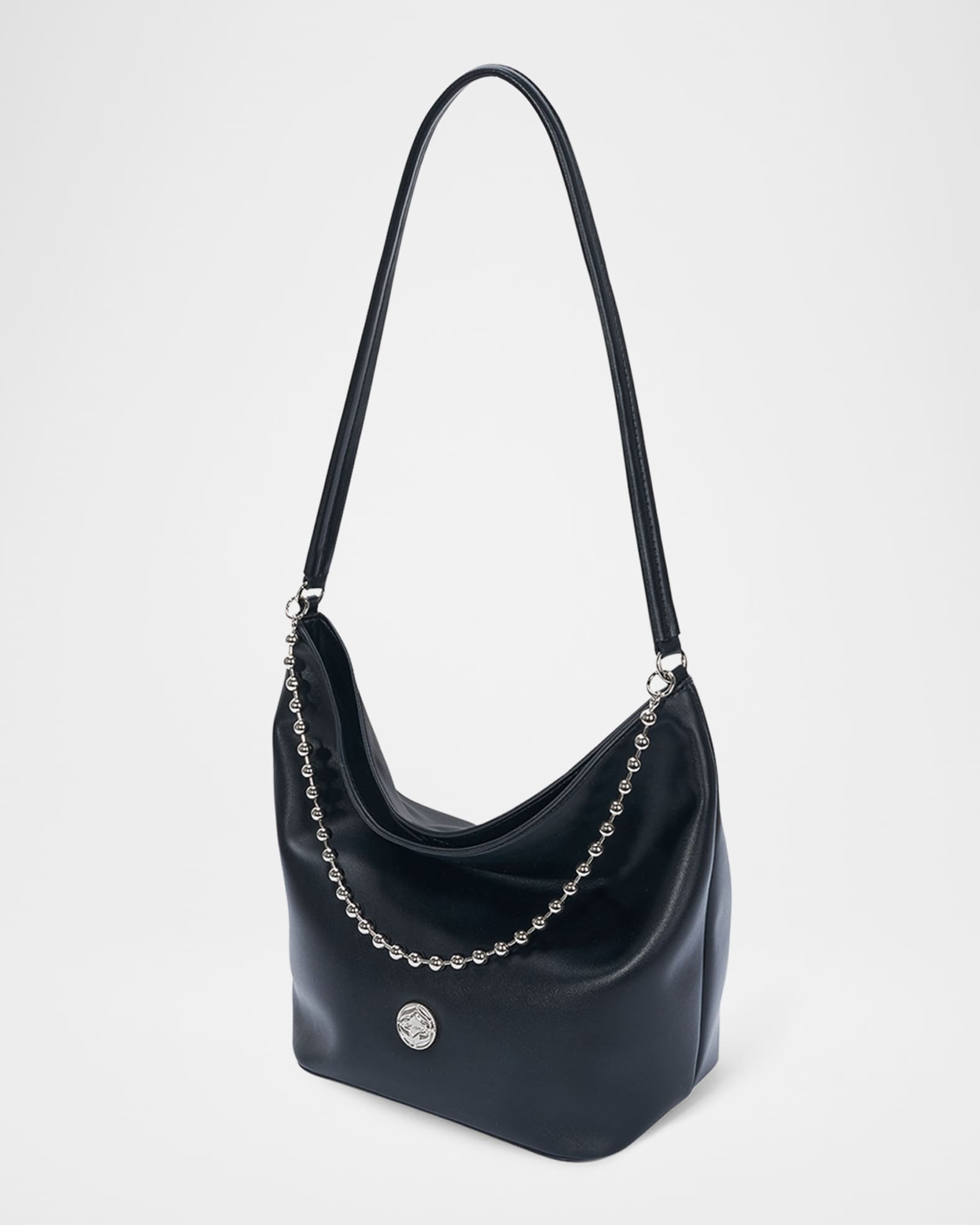 Ball Chain Leather Bucket Bag 1