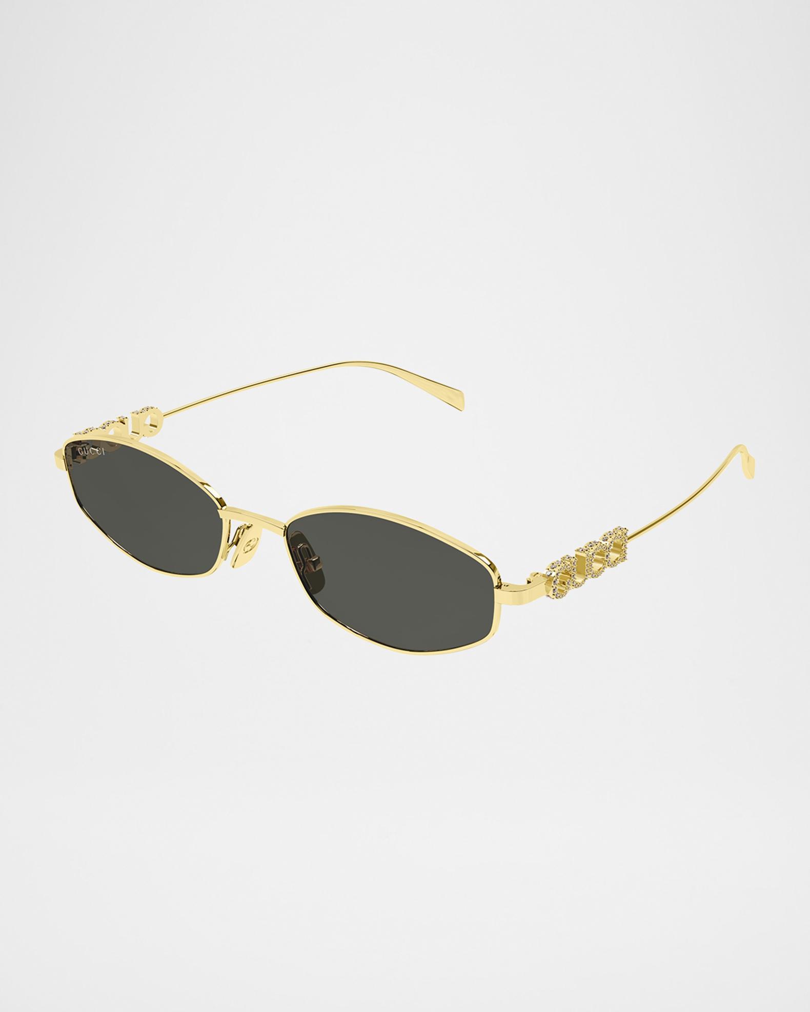 GUCCI グッチ　ゴールドラメ　トップス　ノースリーブ Gucci GG1802S Oval Metal Sunglasses | Neiman Marcus