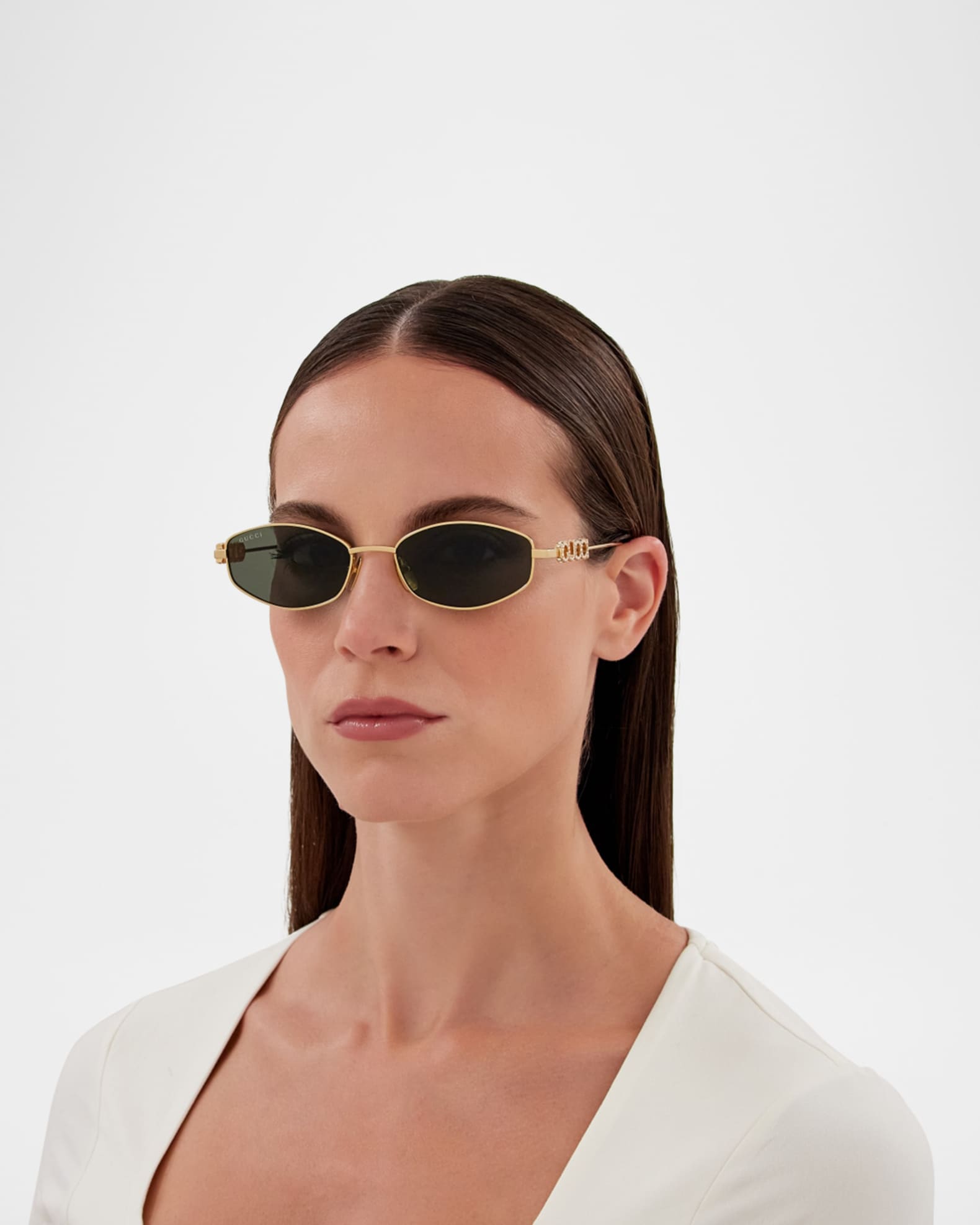 Gucci GG1802S Oval Metal Sunglasses | Neiman Marcus