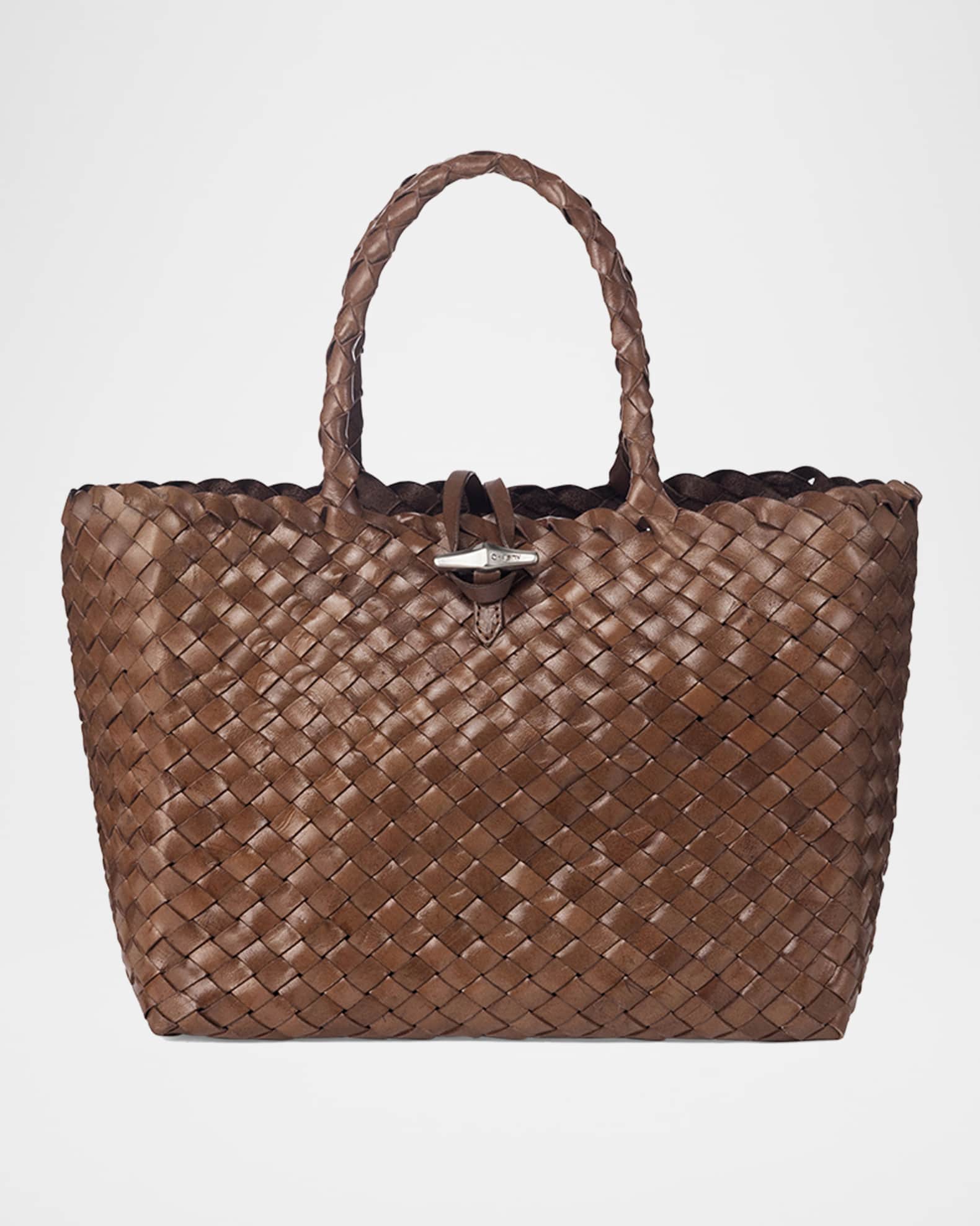 Kayla Woven Leather Tote Bag 0