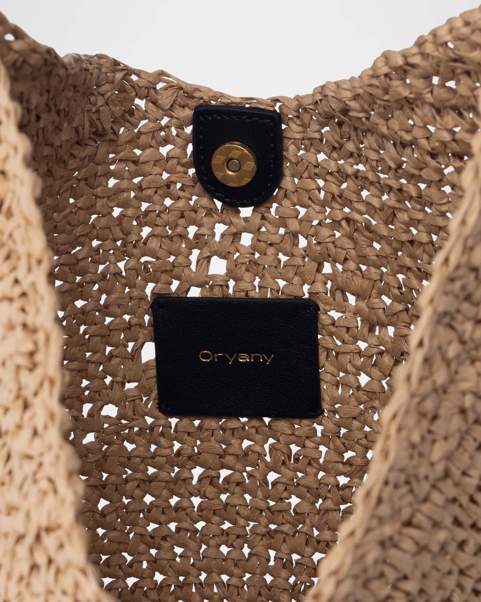 Oryany Triangle Crochet Raffia Shoulder Bag | Neiman Marcus