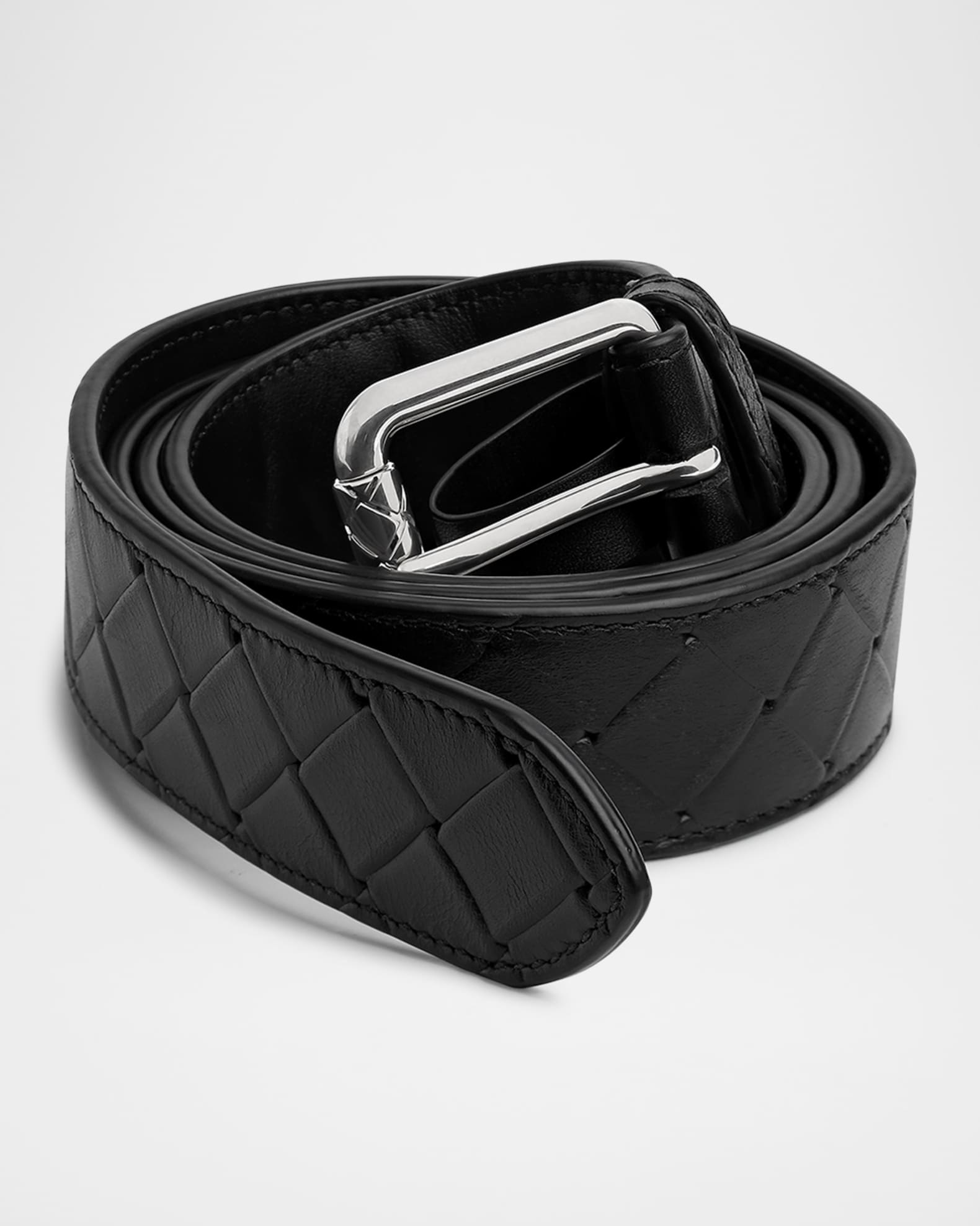 【関税込】BOTTEGA VENETA Intreccio Taurillon leather belt Bottega Veneta® Men's Intrecciato Taurillon Belt in Fondant