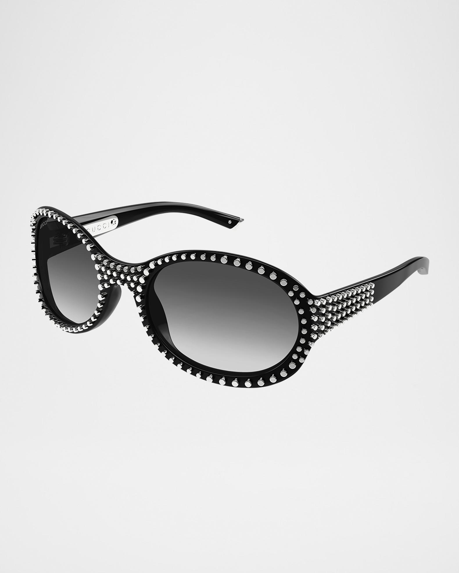 Gucci GG2013S Round Recycled Acetate Sunglasses | Neiman Marcus