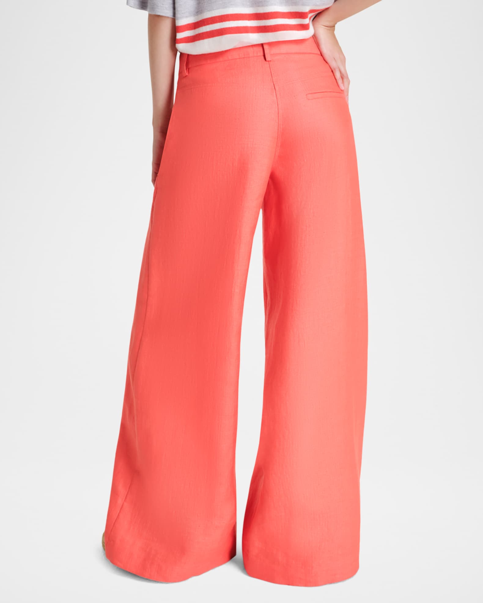 Dees Cotton Linen Wide-Leg Trousers 1