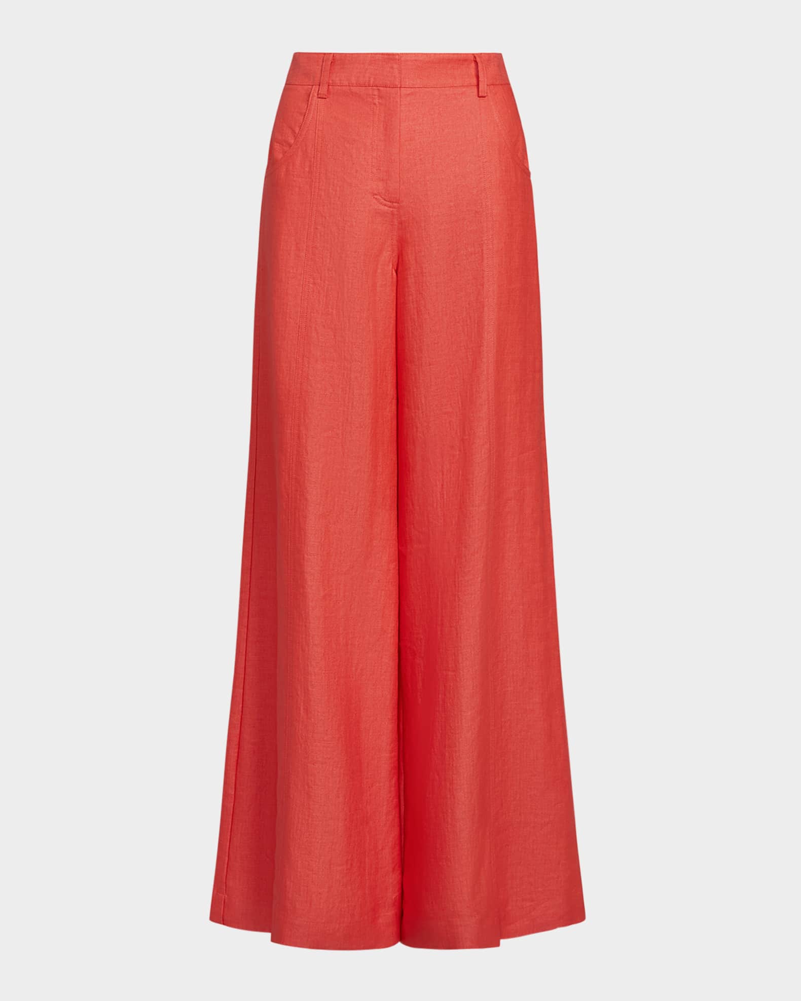 Dees Cotton Linen Wide-Leg Trousers 0
