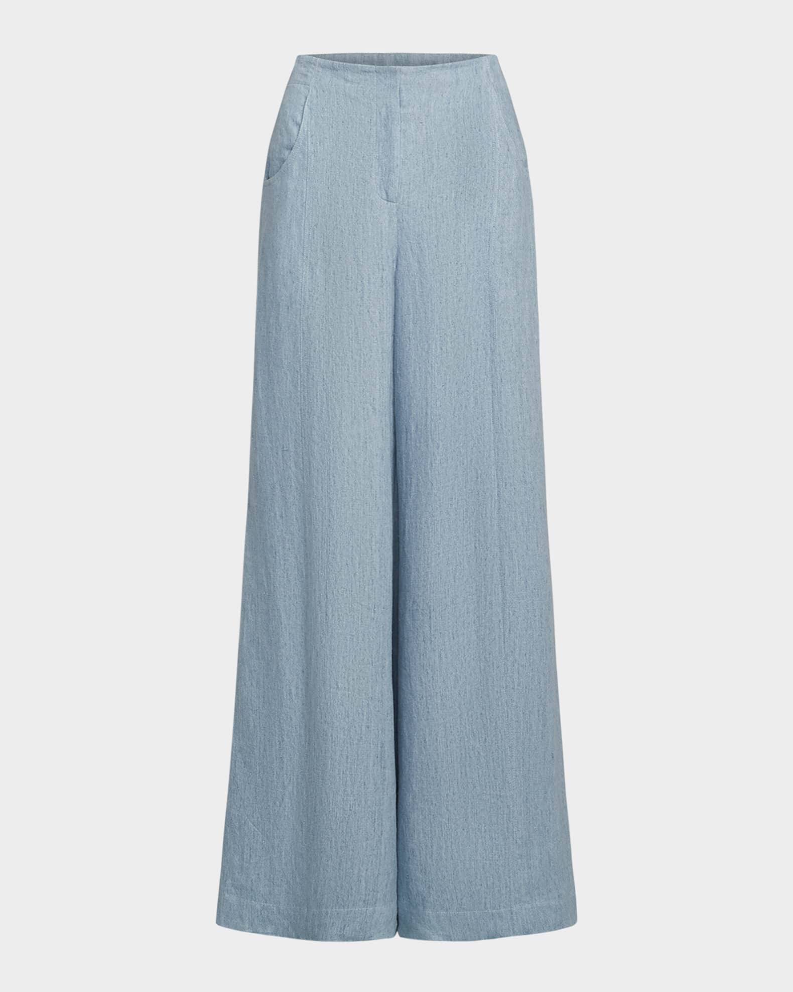 Demie Wide-Leg Hemp Trousers  0