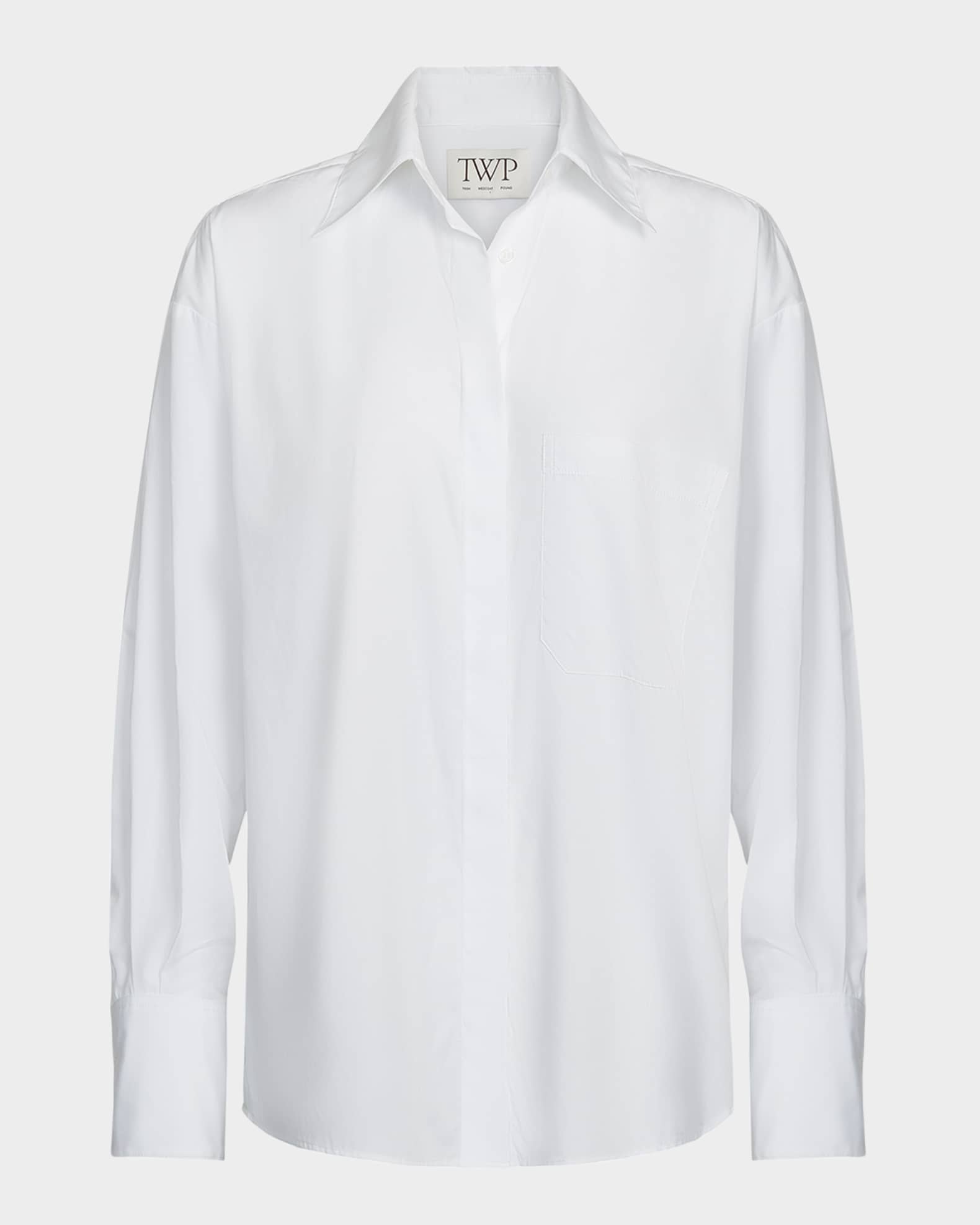 E.B. Button-Front Cotton Shirt 0