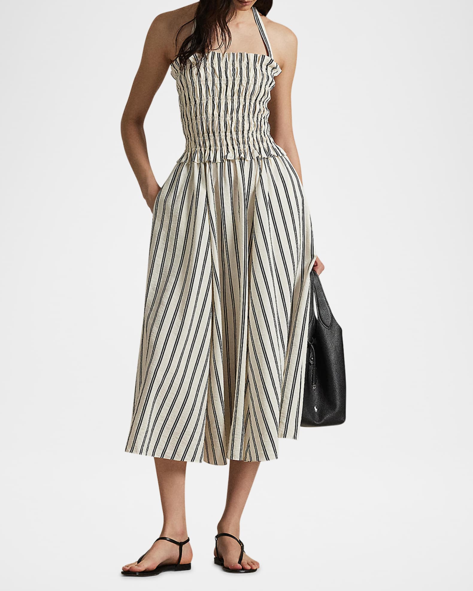 Striped Silk-Blend Dress 1