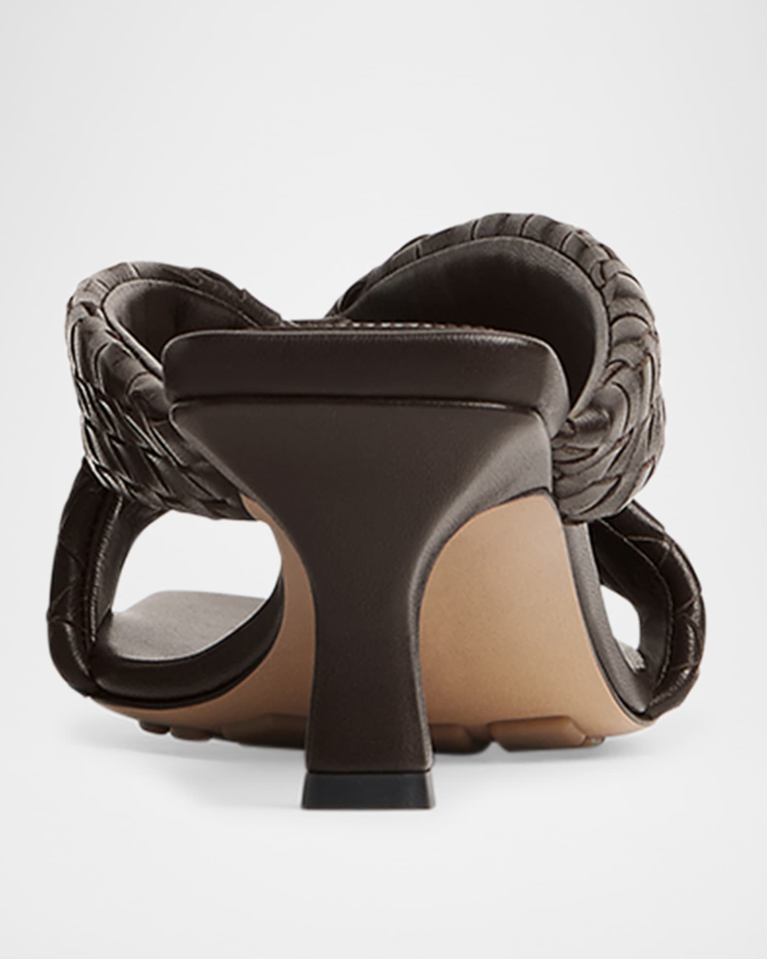 Riva Micro Woven Nappa Leather Kitten-Heel Sandals | Neiman Marcus