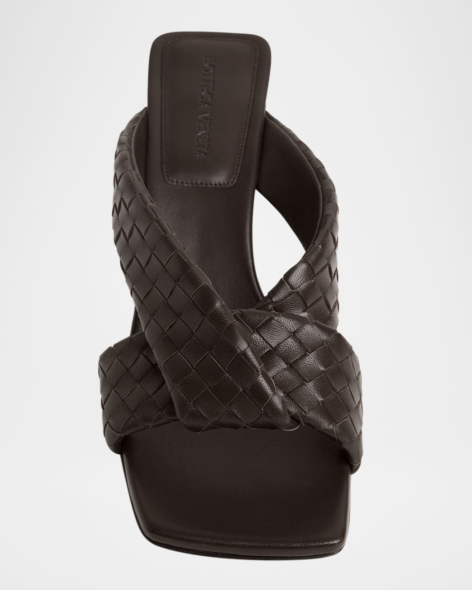 Riva Micro Woven Nappa Leather Kitten-Heel Sandals | Neiman Marcus