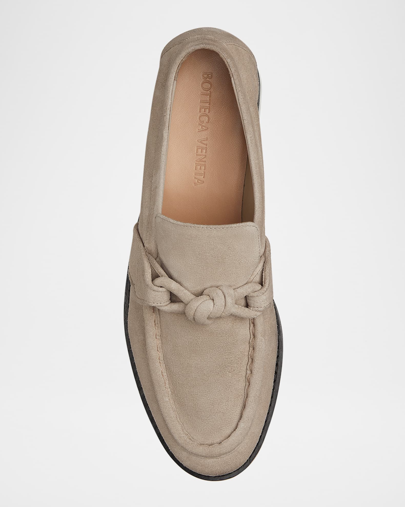 Bottega Veneta Astaire Knot Soft Suede Loafers | Neiman Marcus