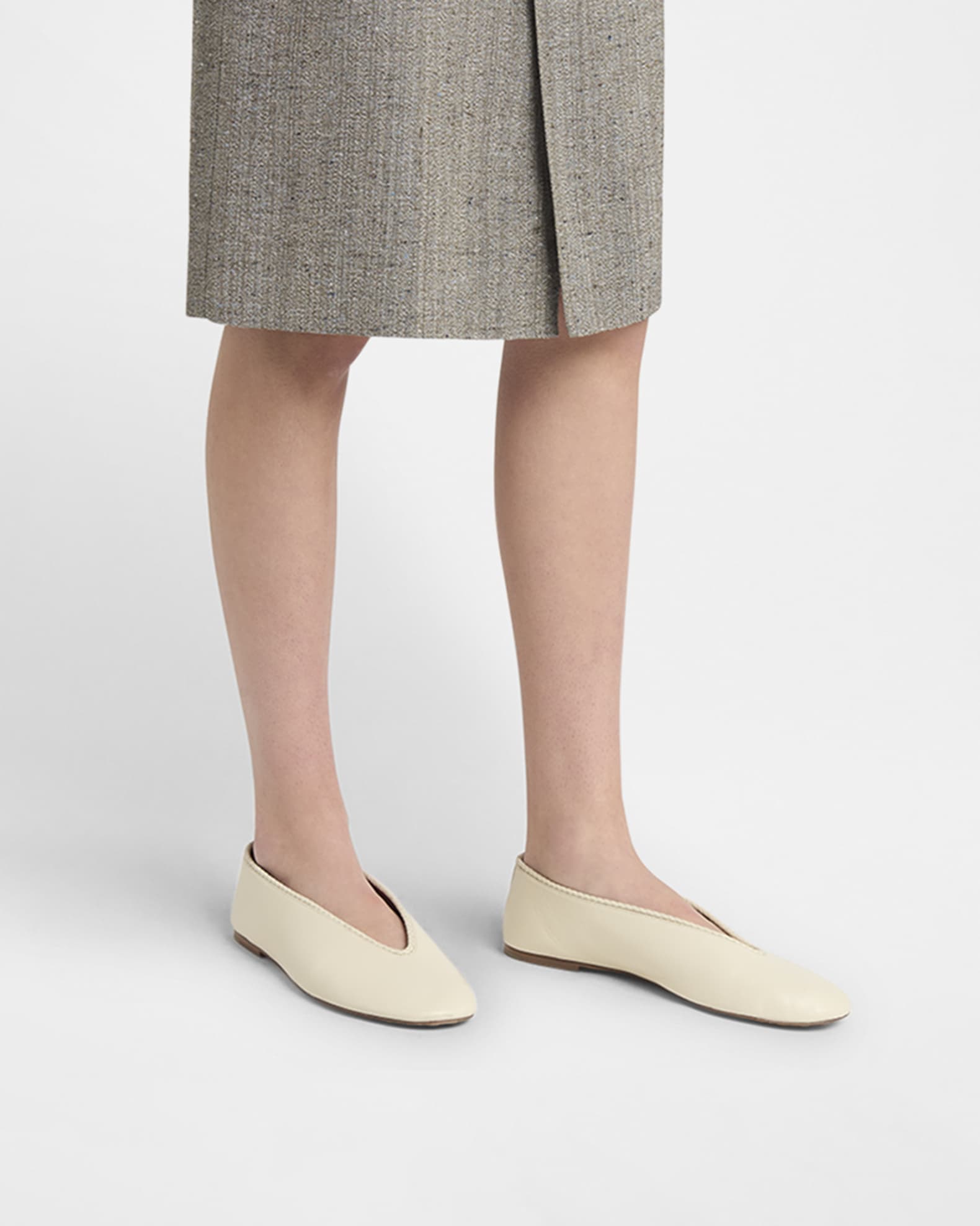 Lagoon Nappa Leather Ballerina Flats 1