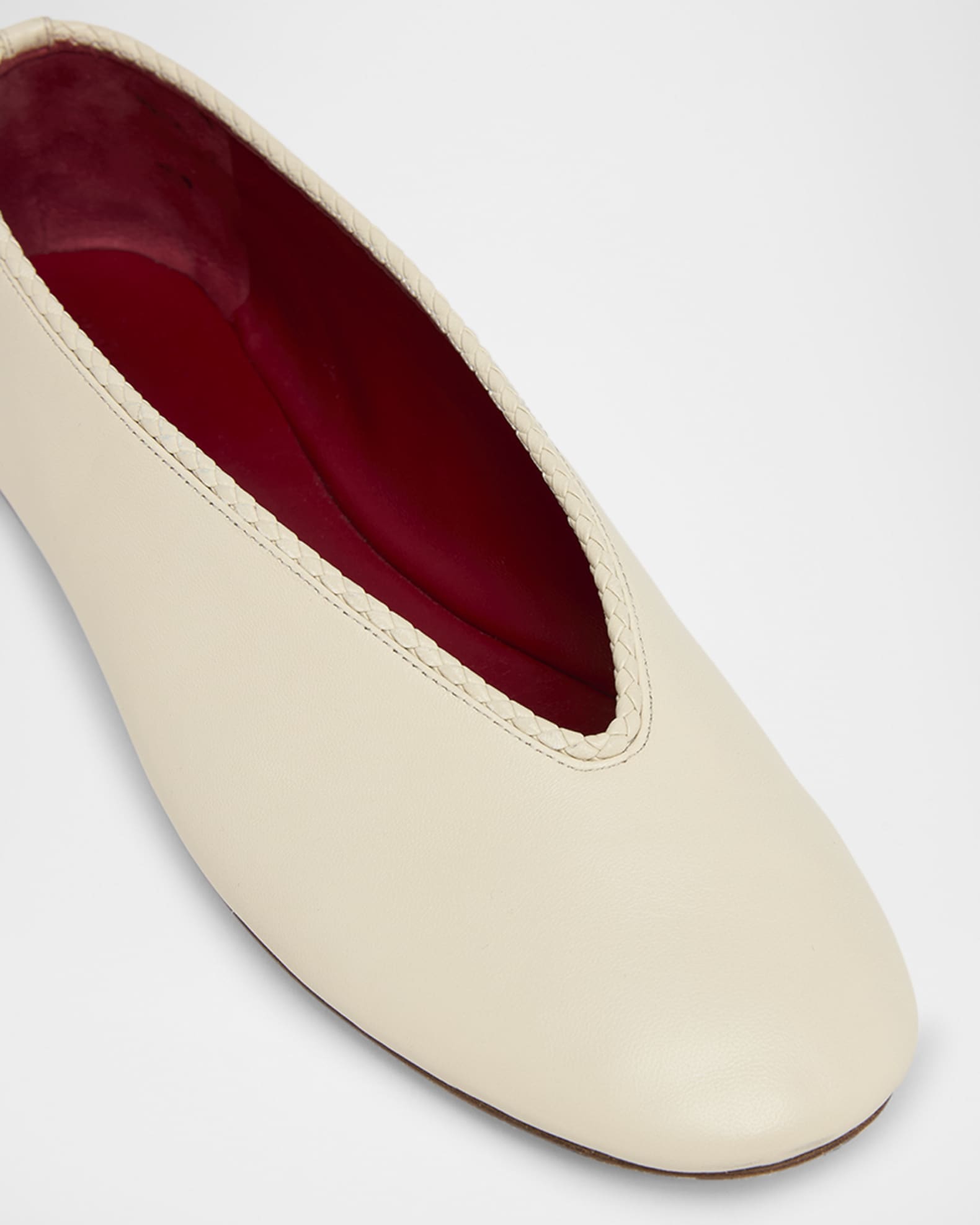 Bottega Veneta Lagoon Nappa Leather Ballerina Flats | Neiman Marcus
