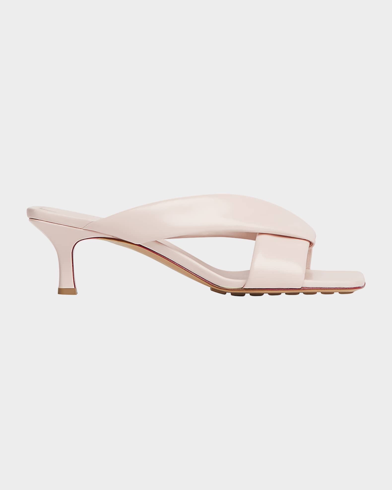 Bottega Veneta Riva Crisscross Nappa Leather Kitten Heel Mules | Neiman ...