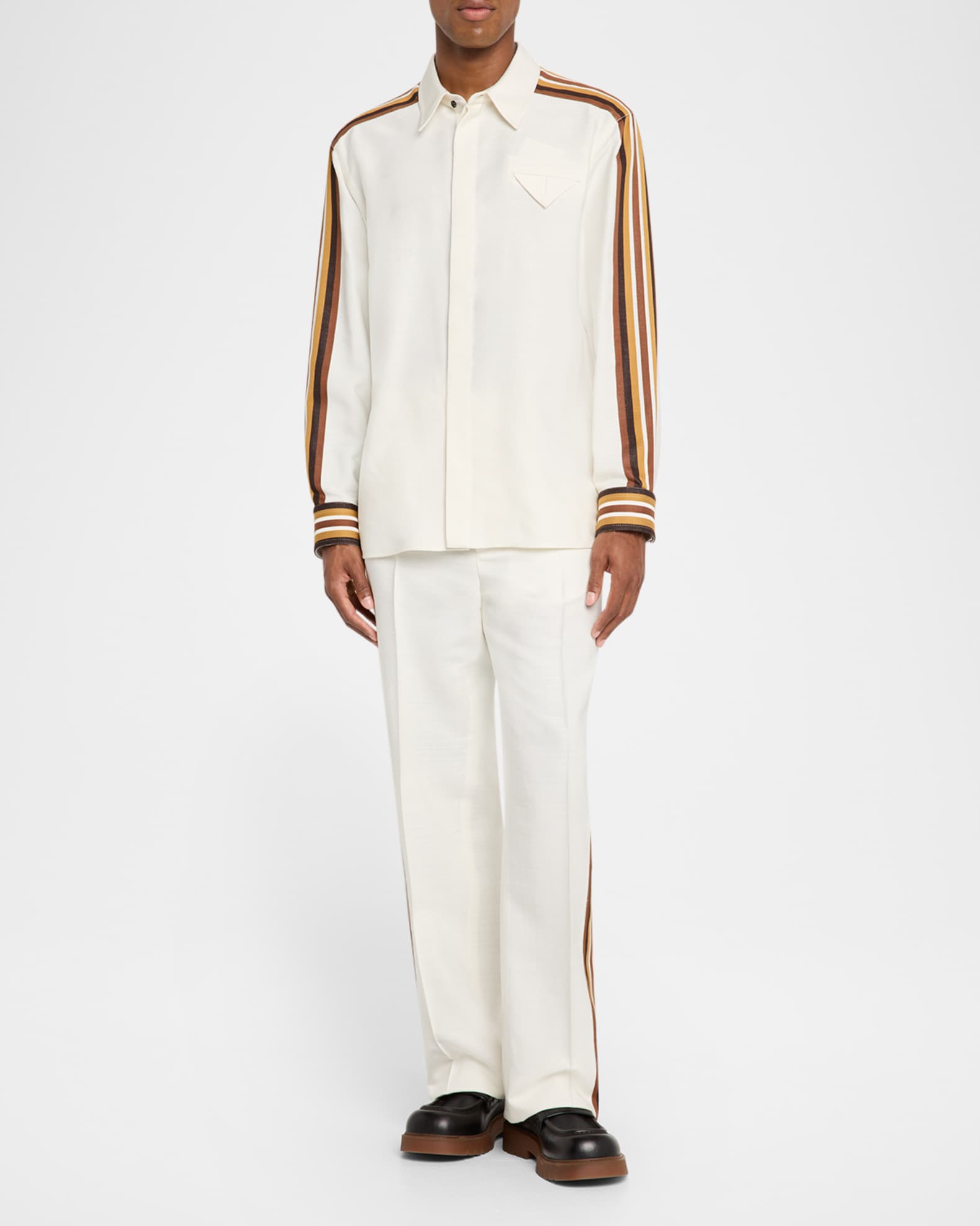 【送料&関税込】Bottega Veneta White Wool Pant Bottega Veneta Light Cotton Twill Trousers - Bergdorf Goodman
