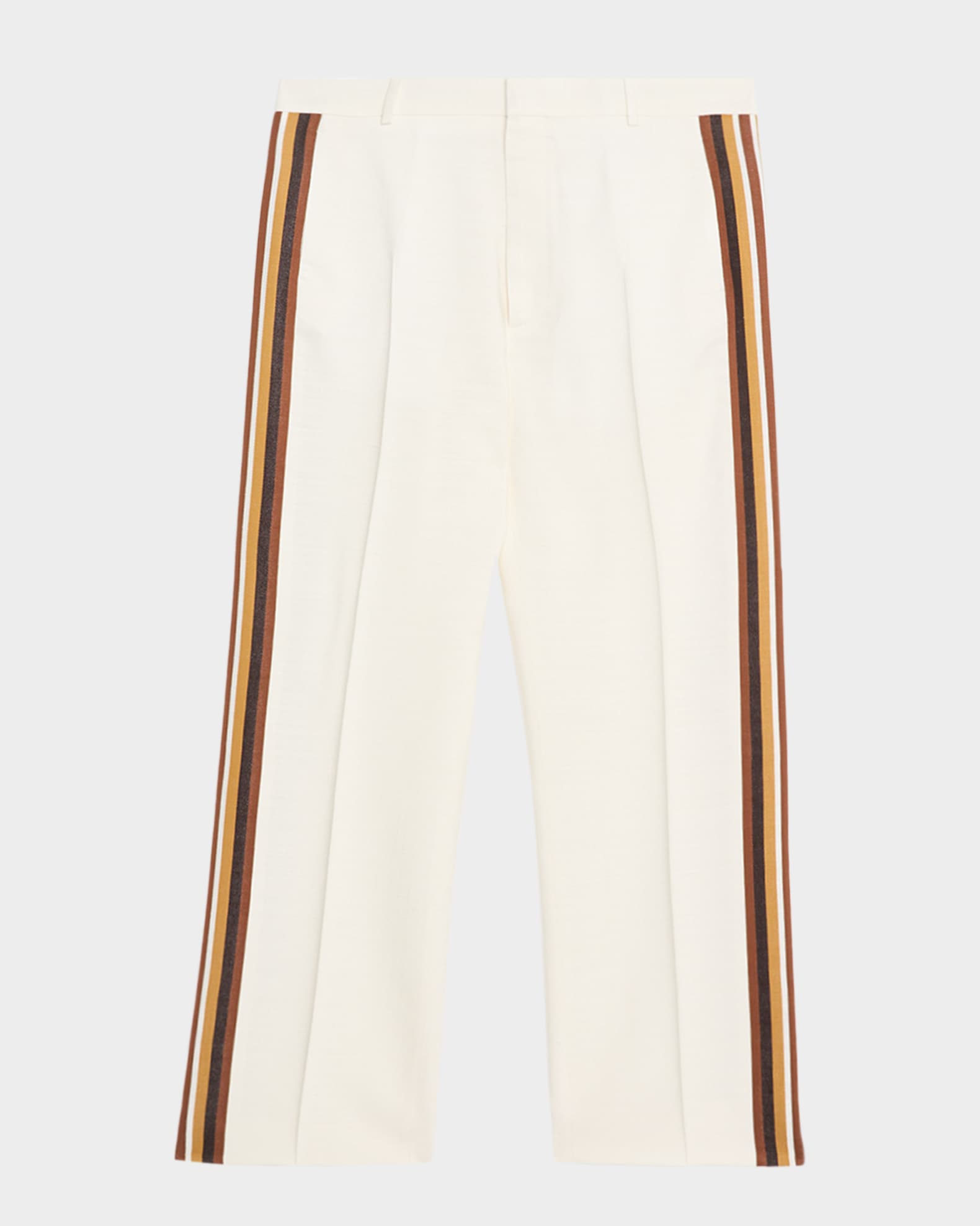 Bottega Veneta Men's Viscose Stripe Flat-Front Trousers