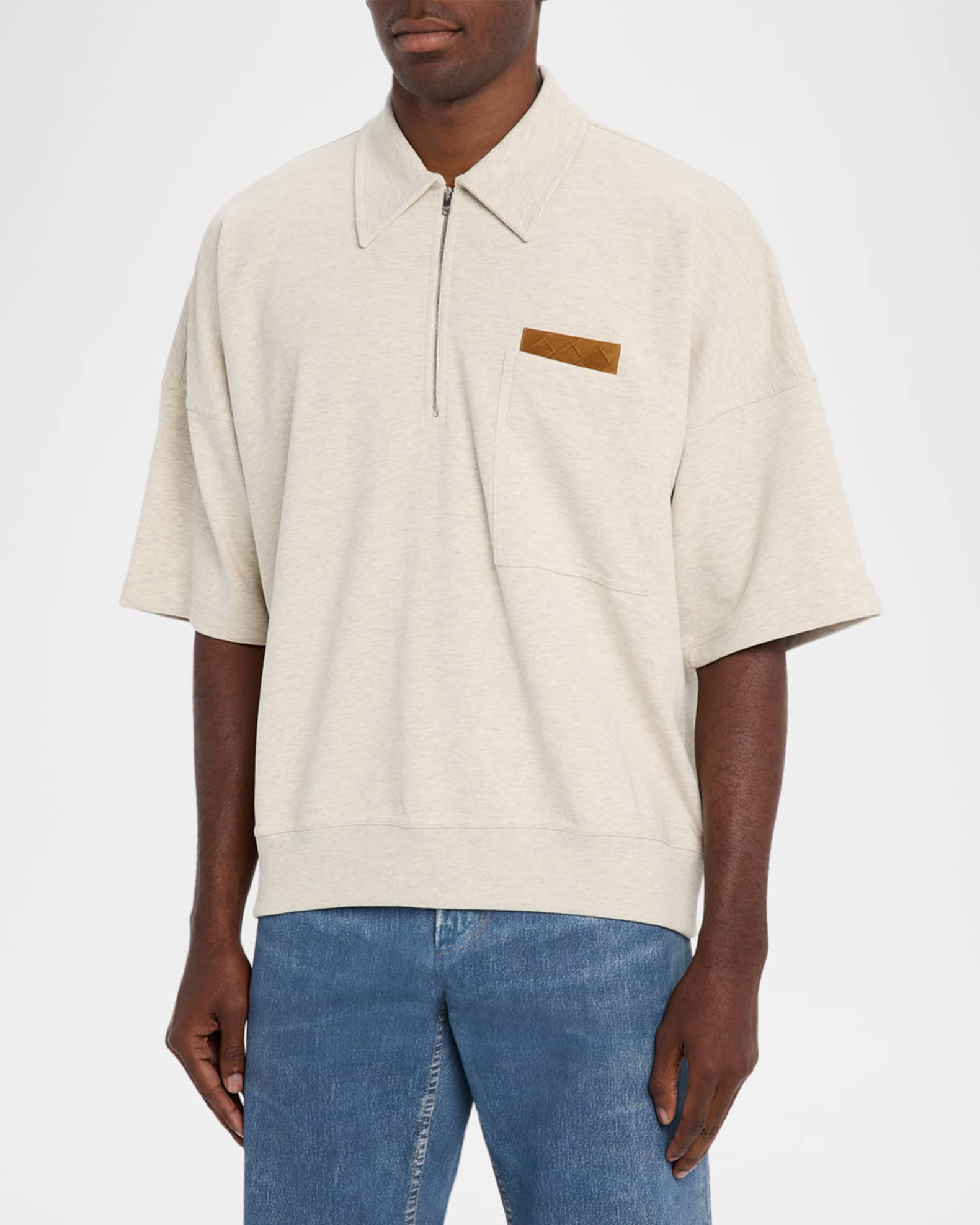 Tシャツ・カットソー BOTTEGA VENETA Melange Sand Cotton Polo Shirt Bottega Veneta Melange Sand Cotton Polo Shirt | italist