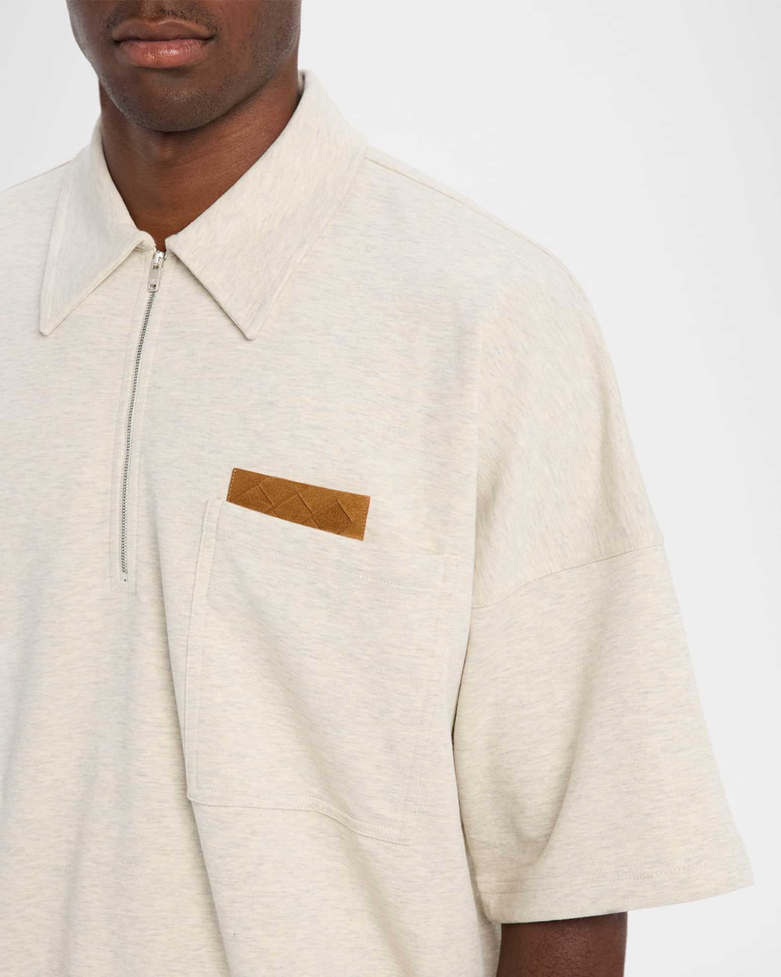 Tシャツ・カットソー BOTTEGA VENETA Melange Sand Cotton Polo Shirt Bottega Veneta Melange Sand Cotton Polo Shirt | italist