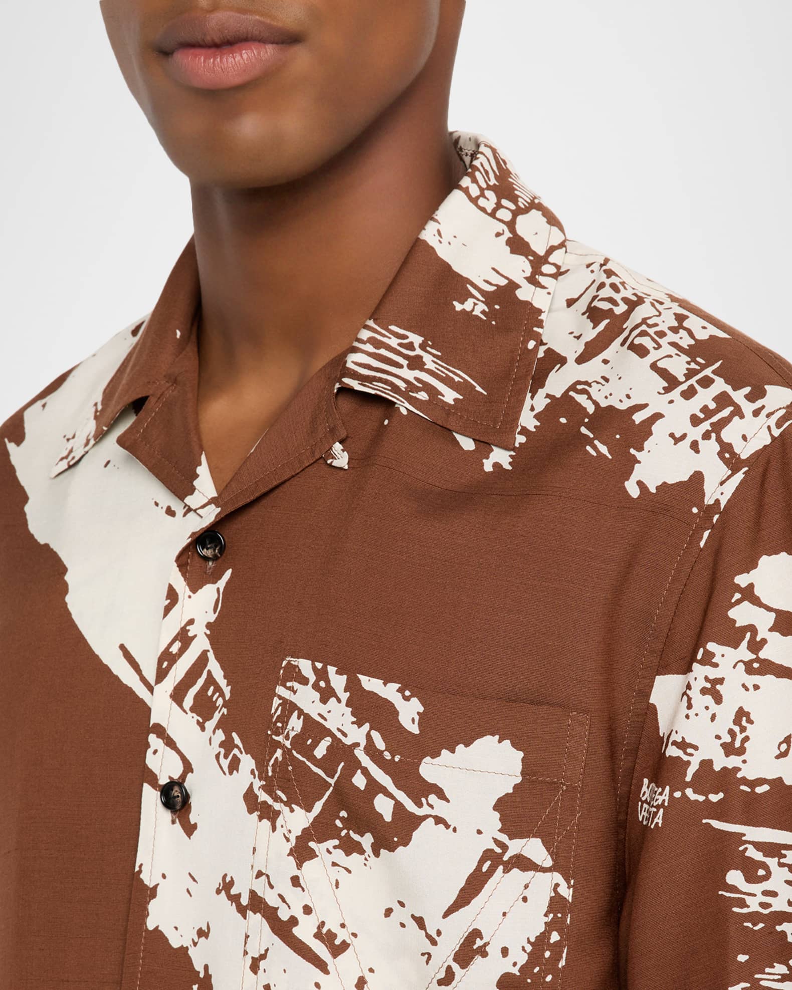 Bottega Veneta ブラウン オーバーサイズ 半袖シャツ Bottega Veneta