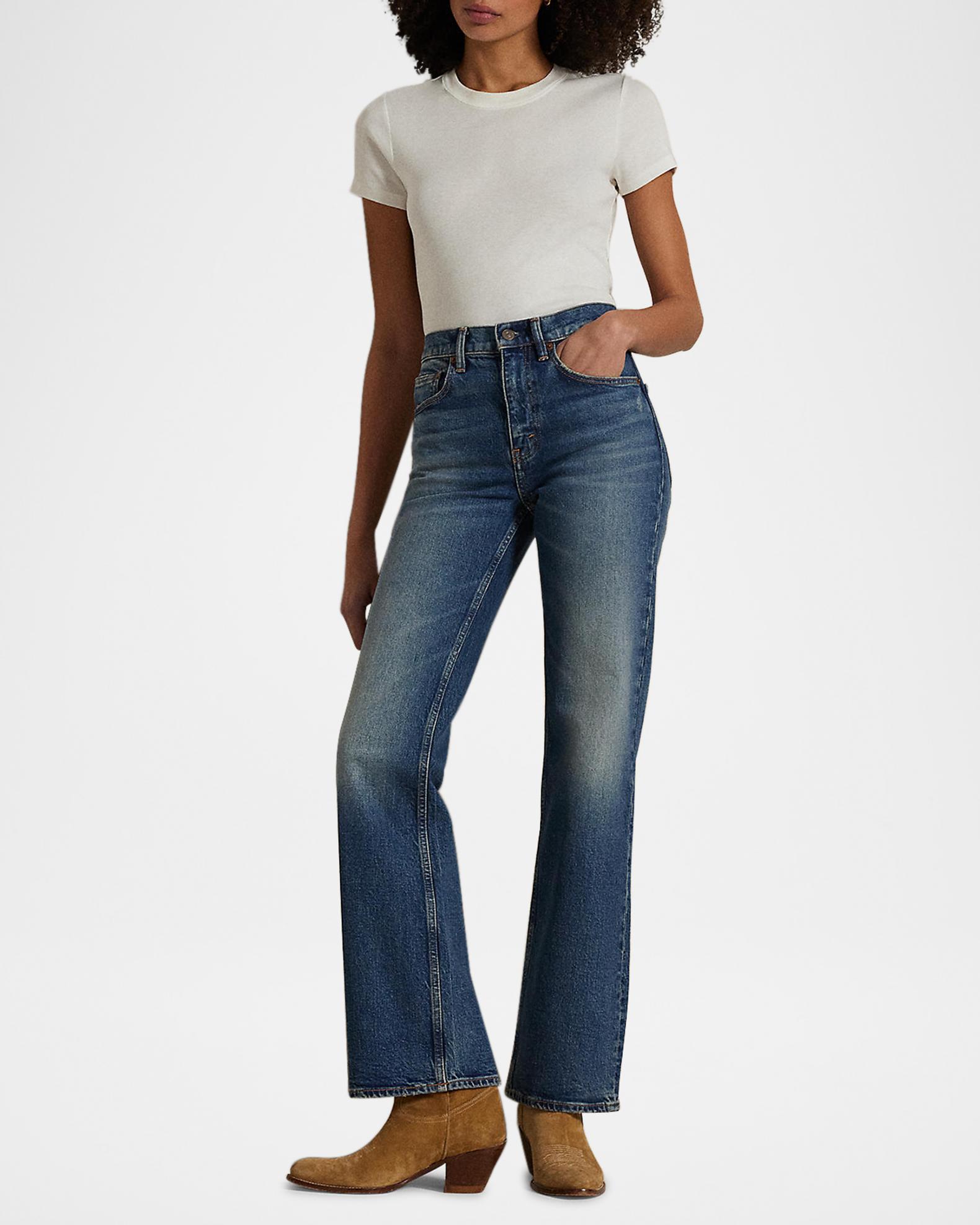 Polo Ralph Lauren Mid-Rise Bootcut Denim Jeans | Neiman Marcus
