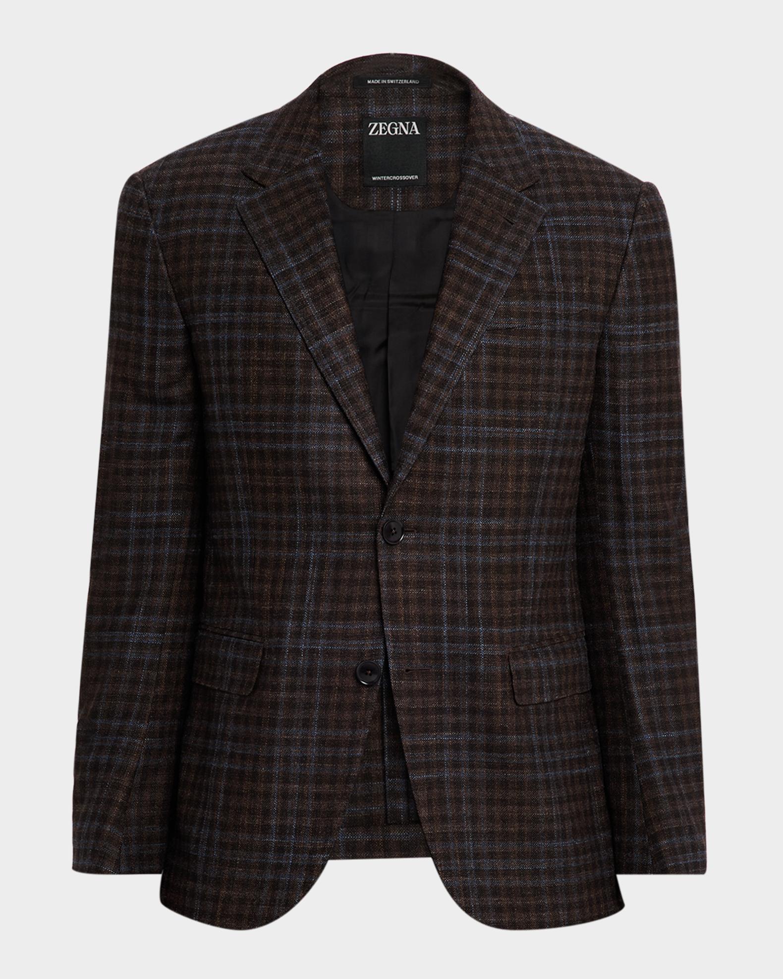 ZEGNA Men's Check Winter Crossover Notch-Lapel Sport Coat | Neiman