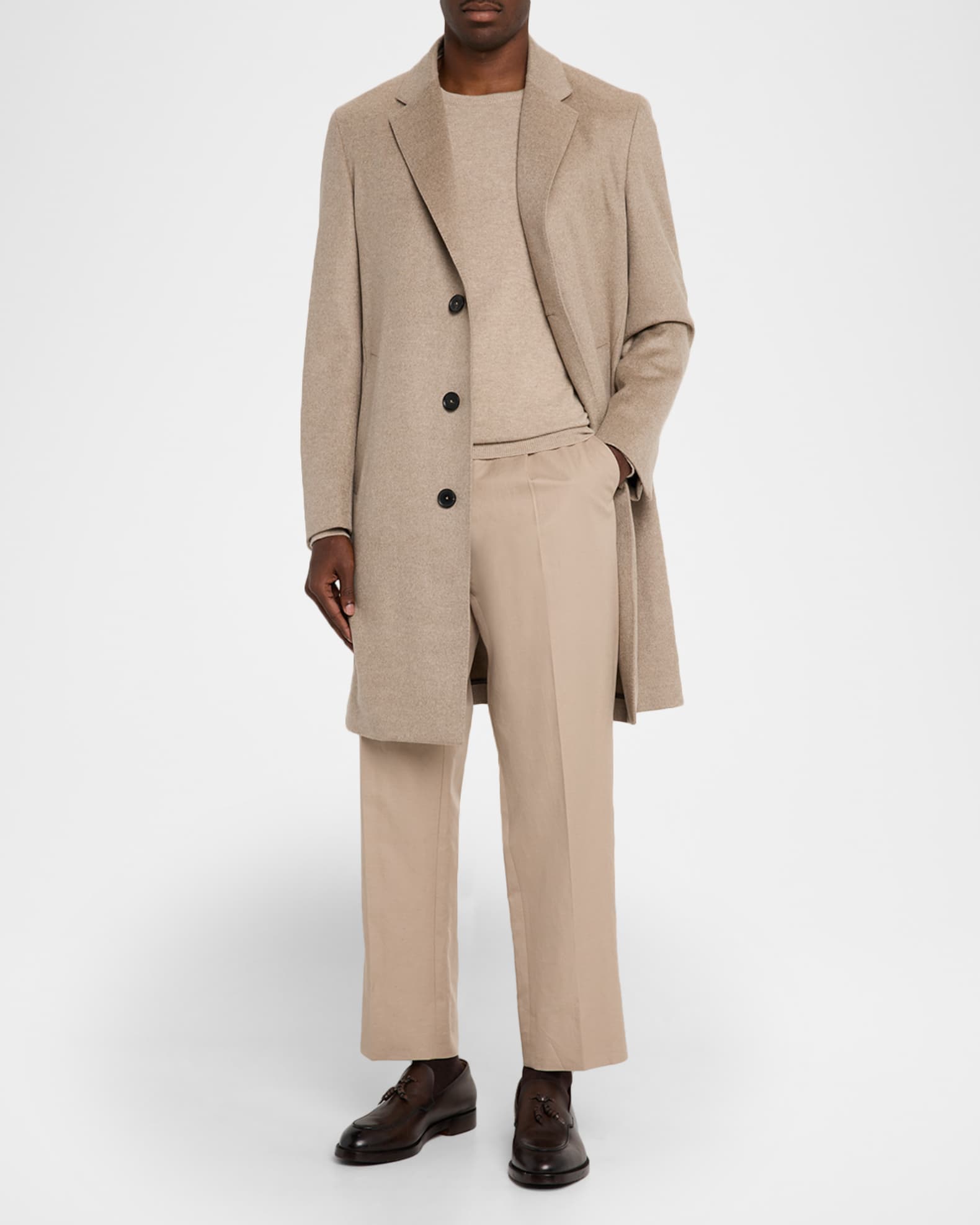 ZEGNA Men's Oasi Cashmere Notch-Lapel Overcoat | Neiman Marcus