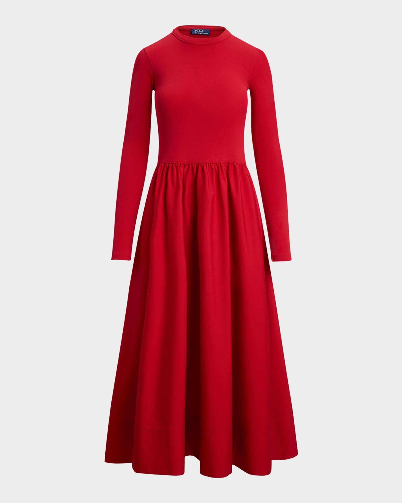 Polo Ralph Lauren Cotton Long-Sleeve Dress | Neiman Marcus