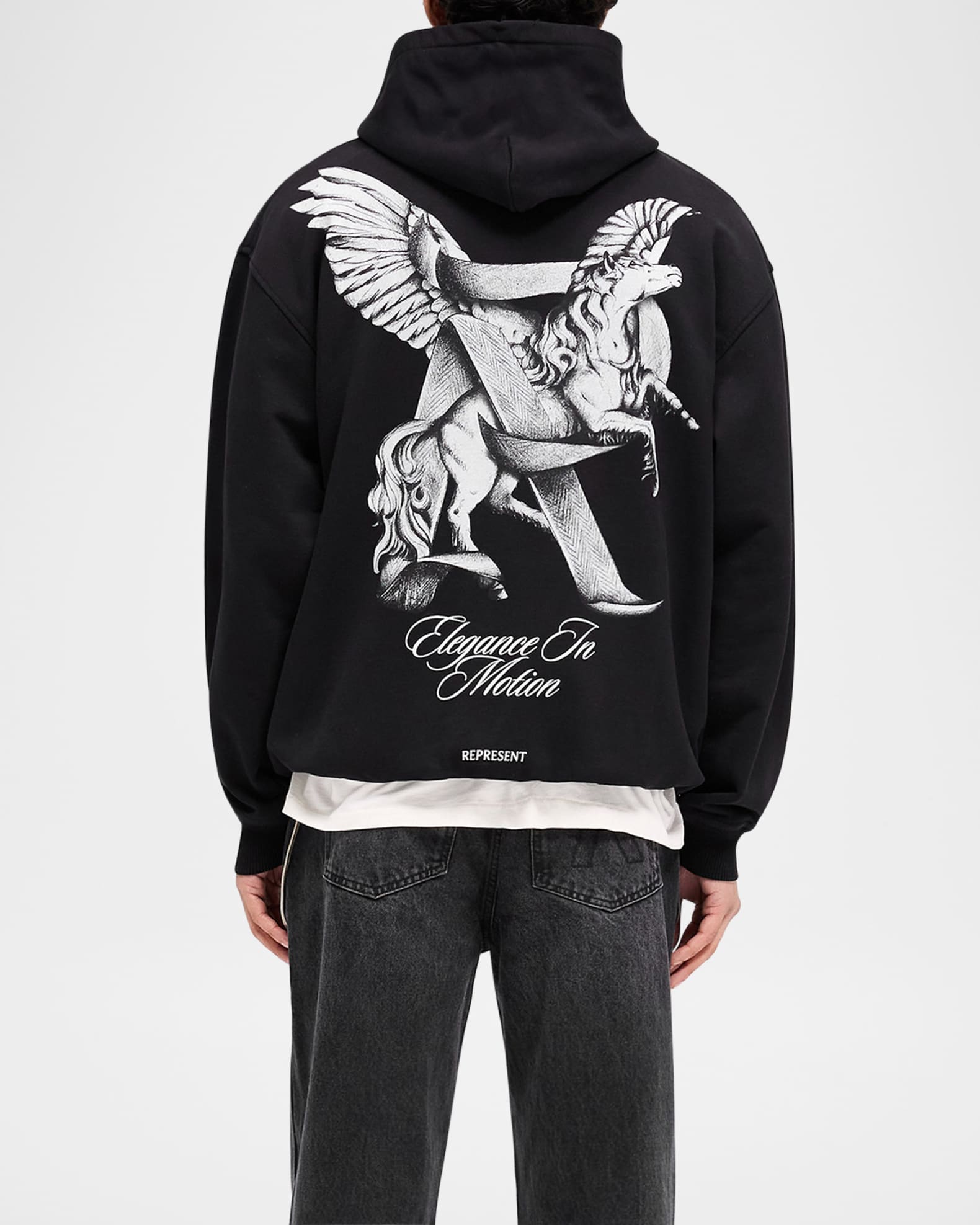パーカー・フーディ REPRESENT ELEGANCE IN MOTION HOODIE IN COTTON JERSEY Elegance In Motion Hoodie | Jet Black | REPRESENT