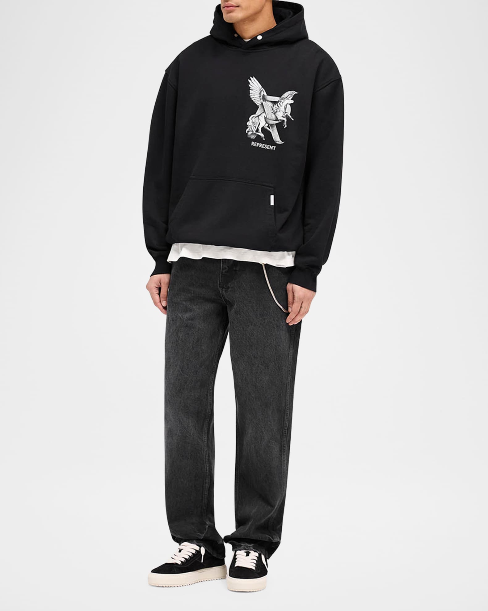 パーカー・フーディ REPRESENT ELEGANCE IN MOTION HOODIE IN COTTON JERSEY Elegance In Motion Hoodie | Jet Black | REPRESENT