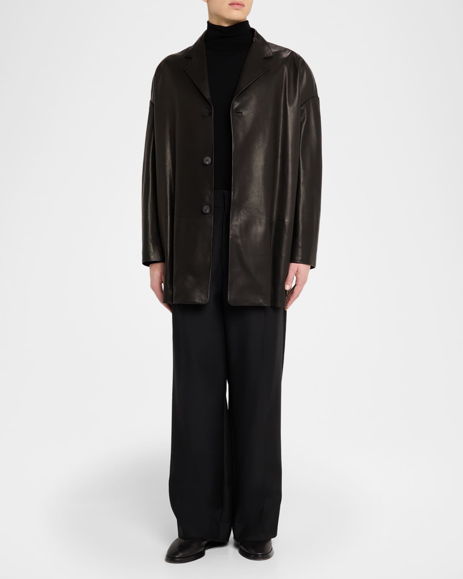 ジャケット・アウター Fear of god 7th leather blazer size 44 Fear of God Men's Oversized Single-Breasted Leather Blazer