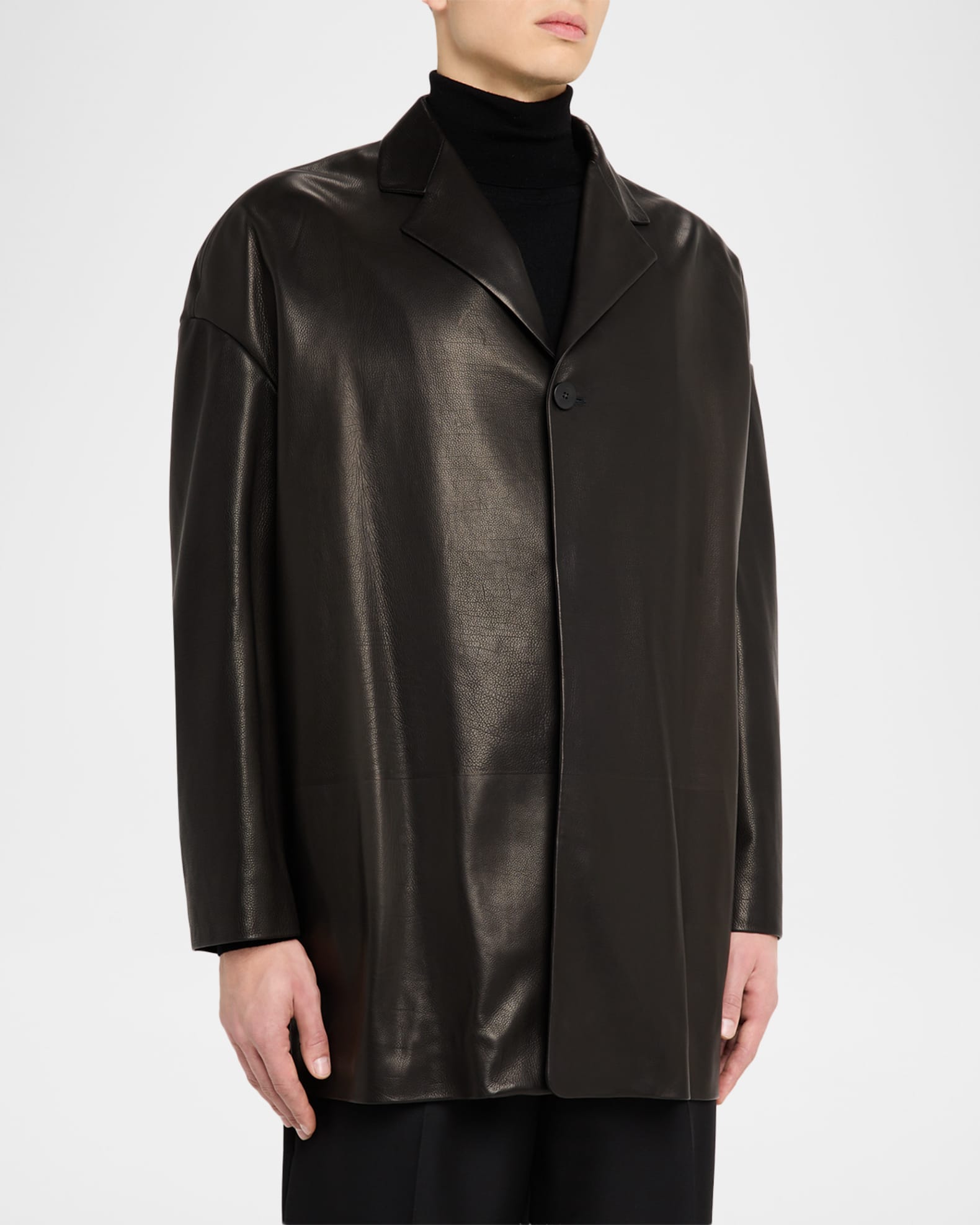 Fear of God Men's Oversized Single-Breasted Leather Blazer