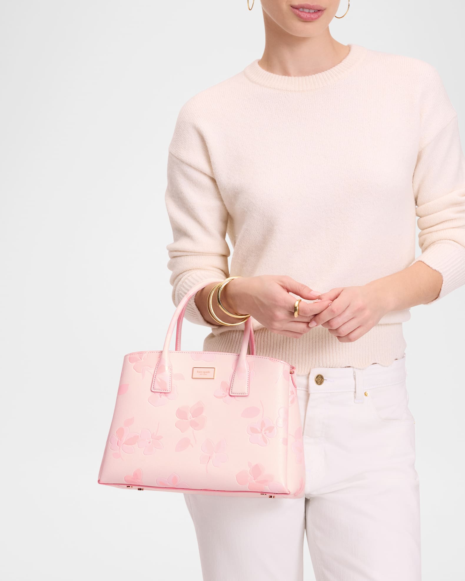 serena spring pansies leather satchel bag 1