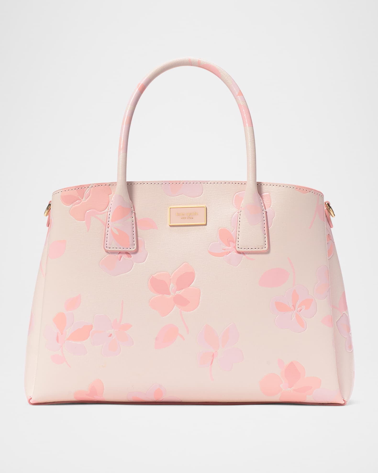 serena spring pansies leather satchel bag 0